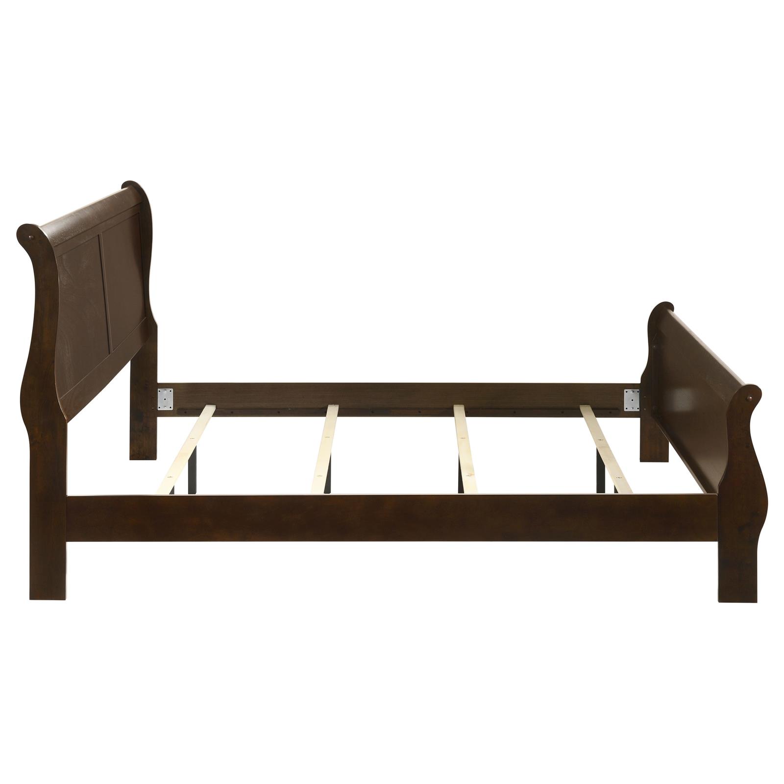Louis Philippe Wood Eastern King Sleigh Bed Cappuccino - Image 6