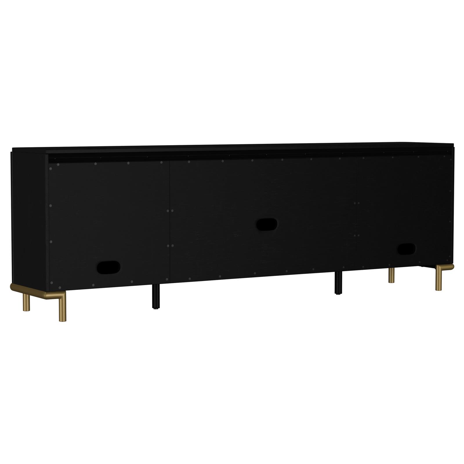 Arini Rattan Cane 2-door TV Stand Media Console Black - Image 7