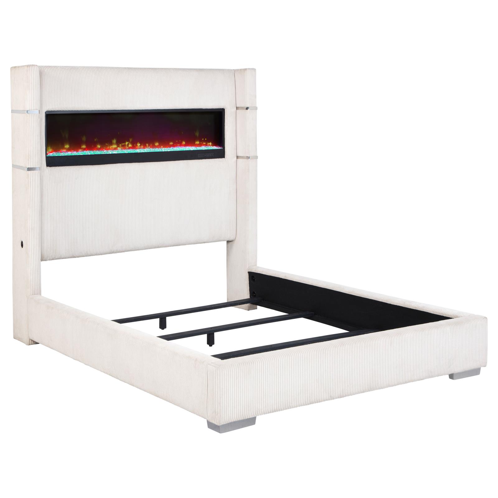 Tisdall Upholstered Queen Flame Visualizer Bed - Image 17