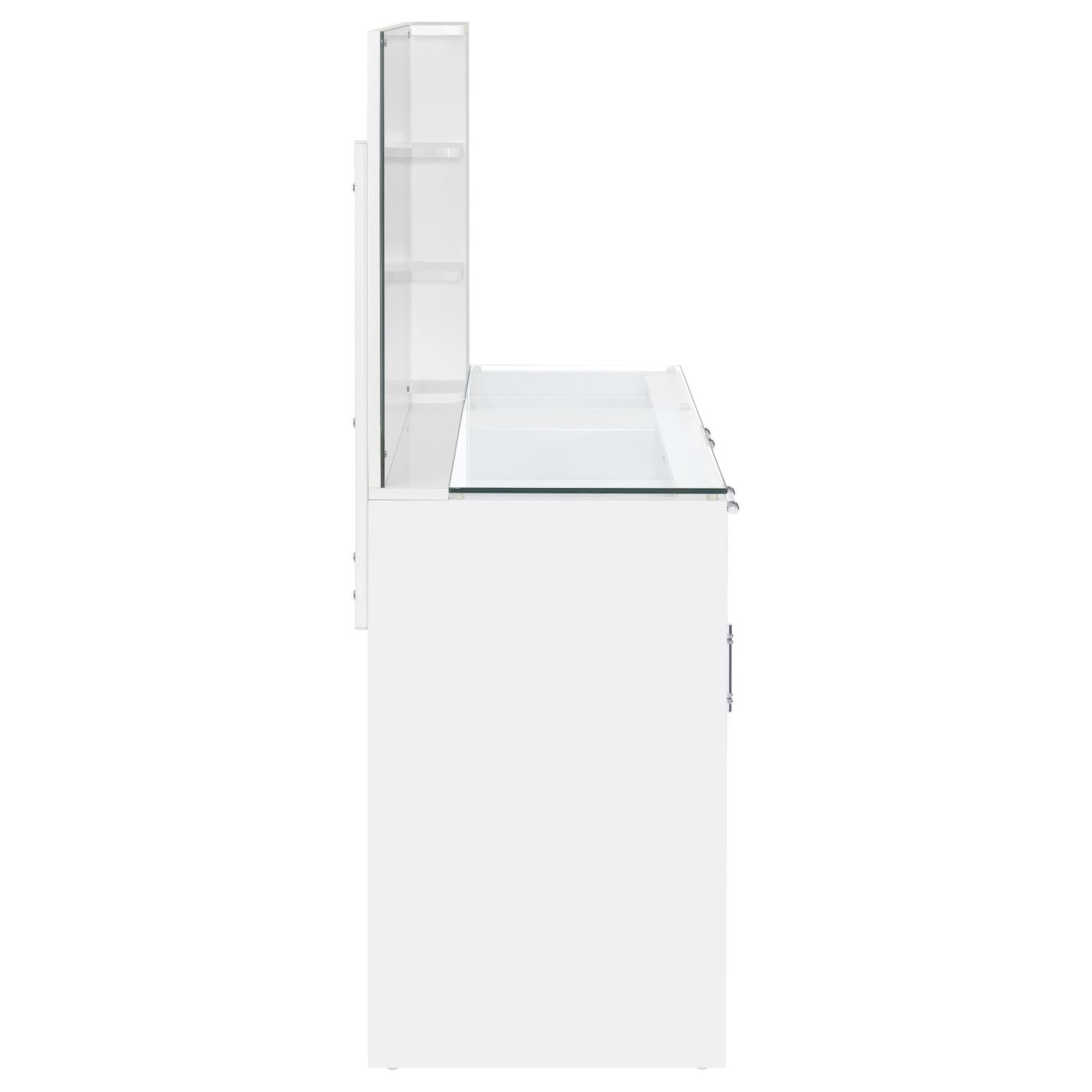 Flora 2-drawer Vanity Set with LED Mirror White High Gloss - Image 12