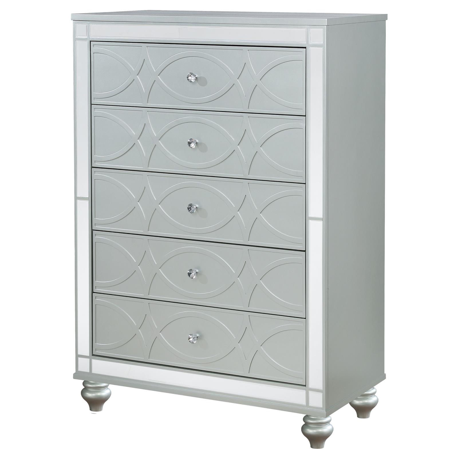 Gunnison 5-drawer Bedroom Chest Silver Metallic - Image 4