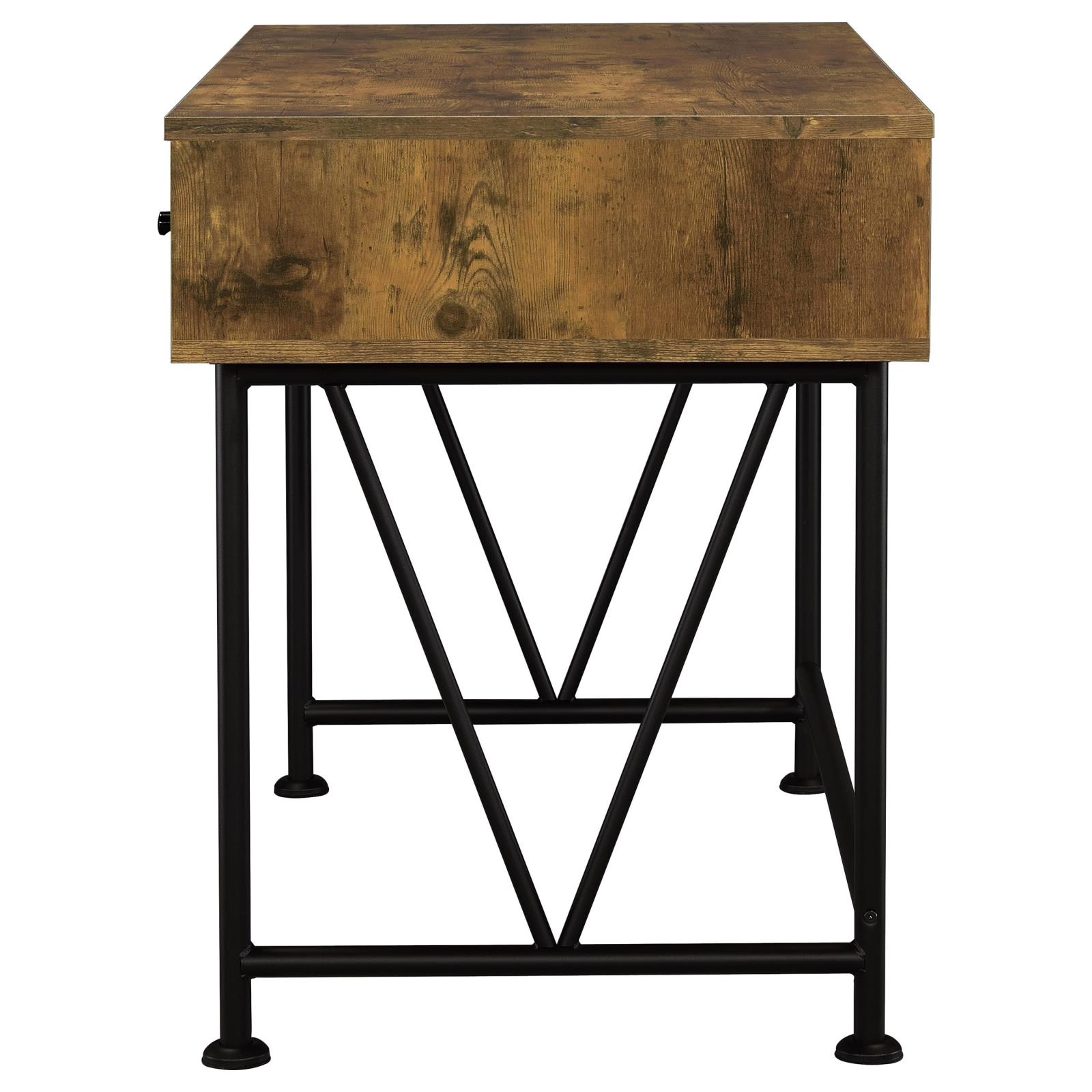 Analiese 2-piece Computer Desk Bookcase Set Rustic Nutmeg - Image 5