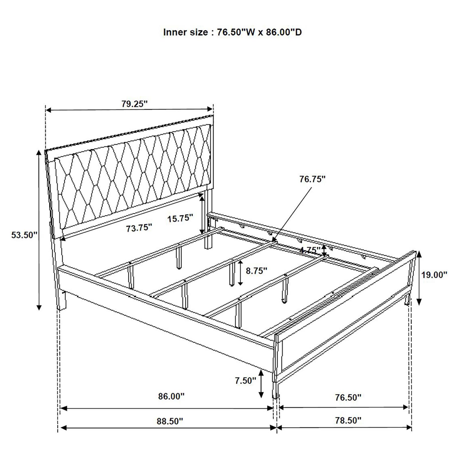 Sonora California King Upholstered Panel Bed White - Image 9
