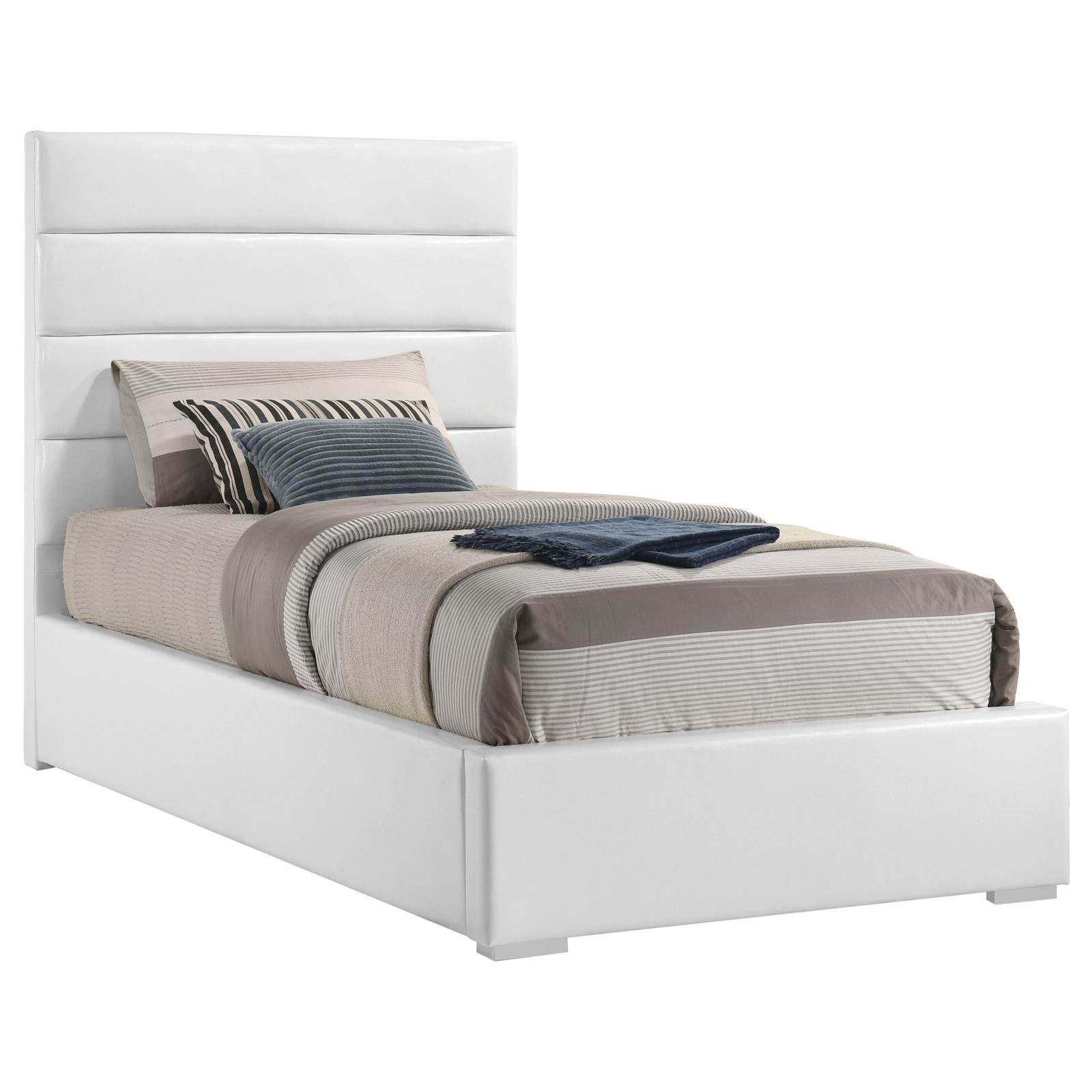 Felicity 53-inch Upholstered Twin Platform Bed White - Image 3