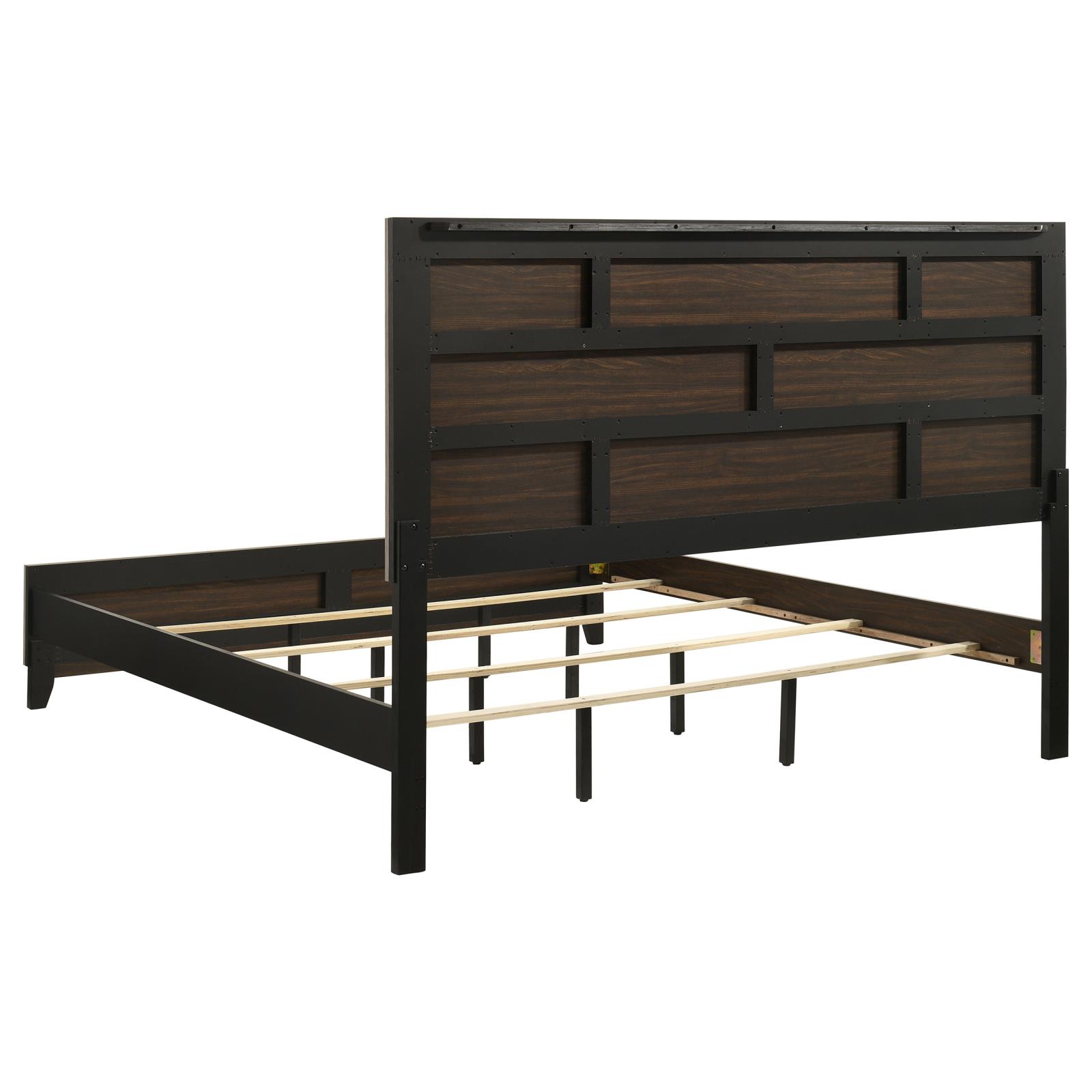 Valen Wood Eastern King Panel Bed Light Taupe - Image 5
