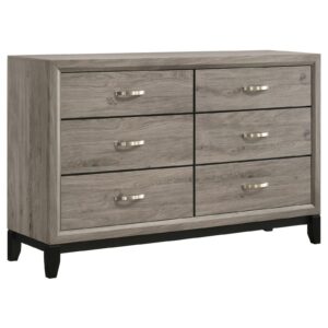 Valen 6-drawer Bedroom Dresser Cabinet Light Taupe