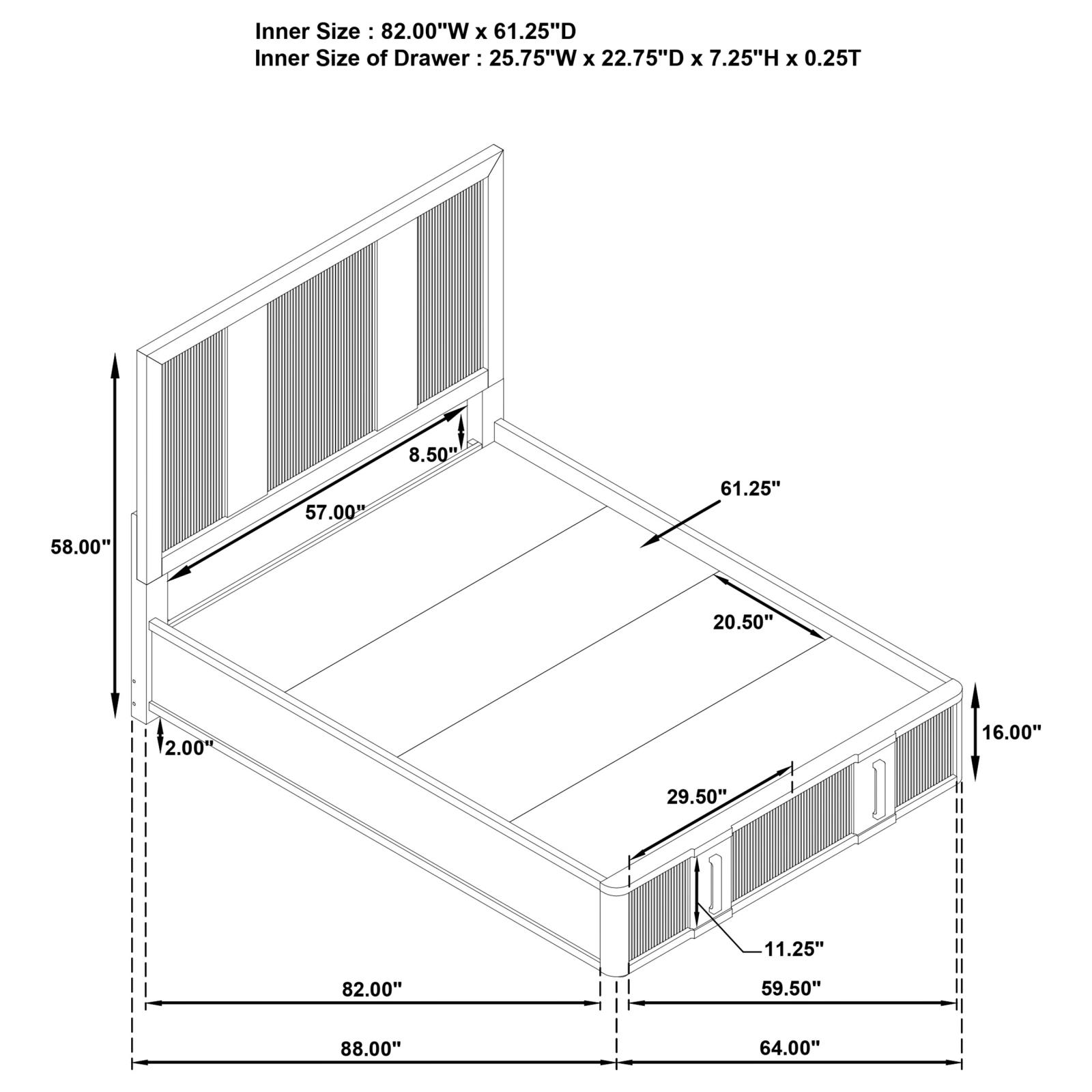 Terrace 2-drawer Queen Storage Bed Ash Brown - Image 7