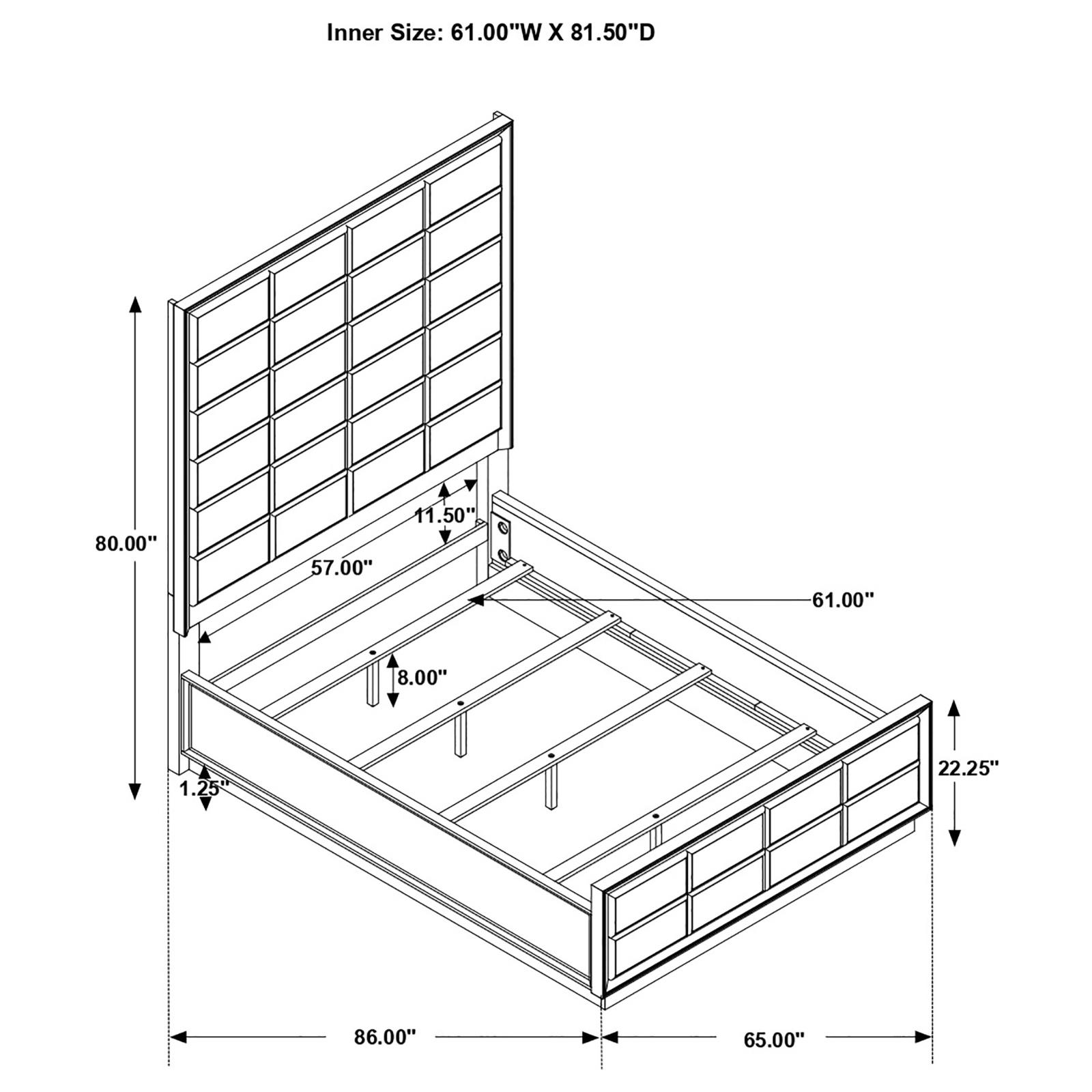 Durango 77-inch Queen Panel Bed Smoked Peppercorn - Image 8