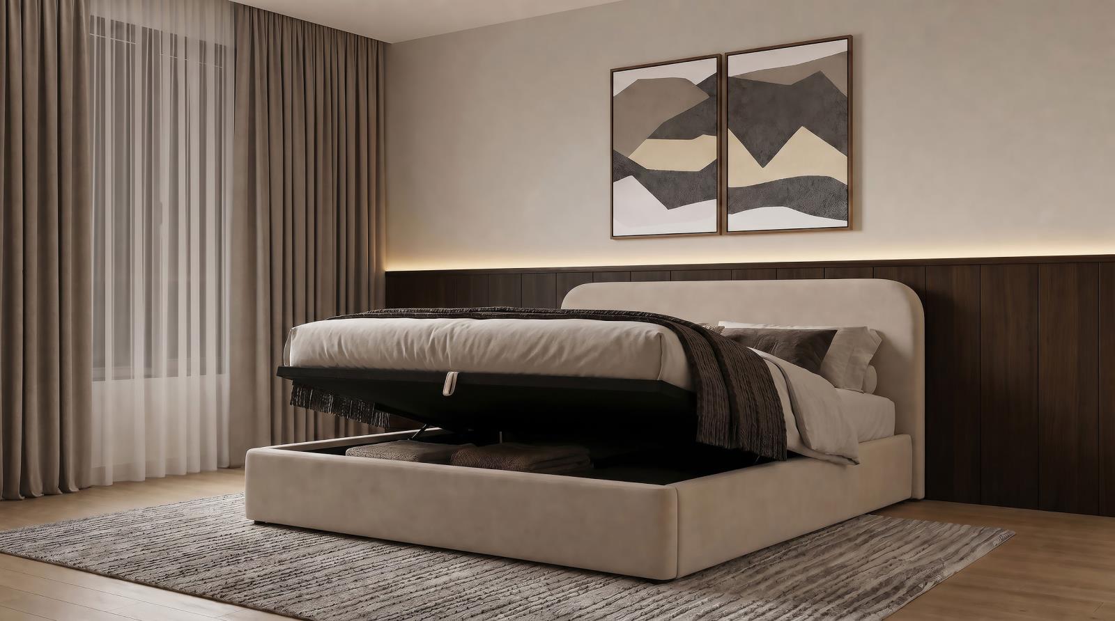 Anders Upholstered Eastern King Storage Lift Platform Bed - Image 11