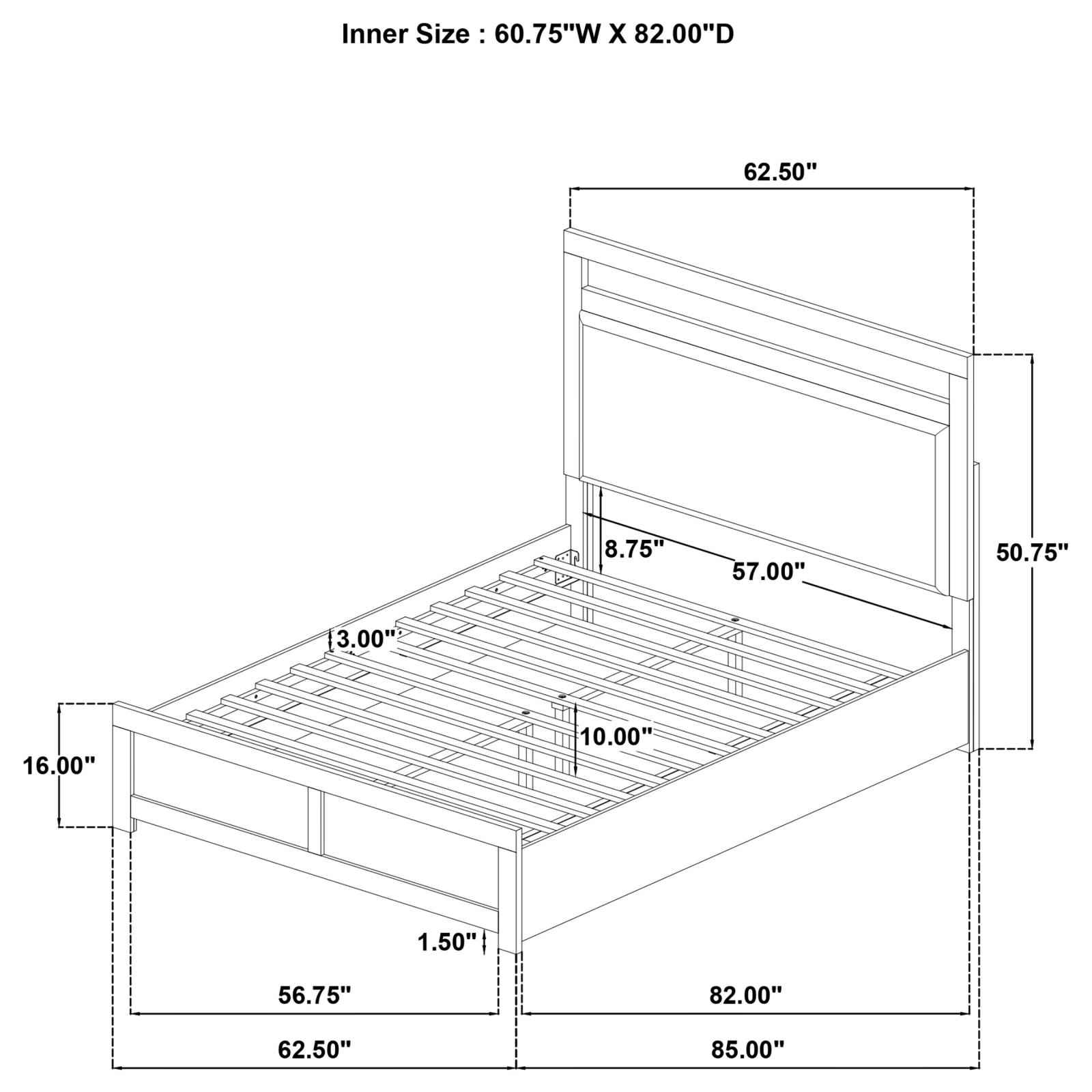 Hendricks Queen Panel Headboard Platform Bed Light Oak - Image 11