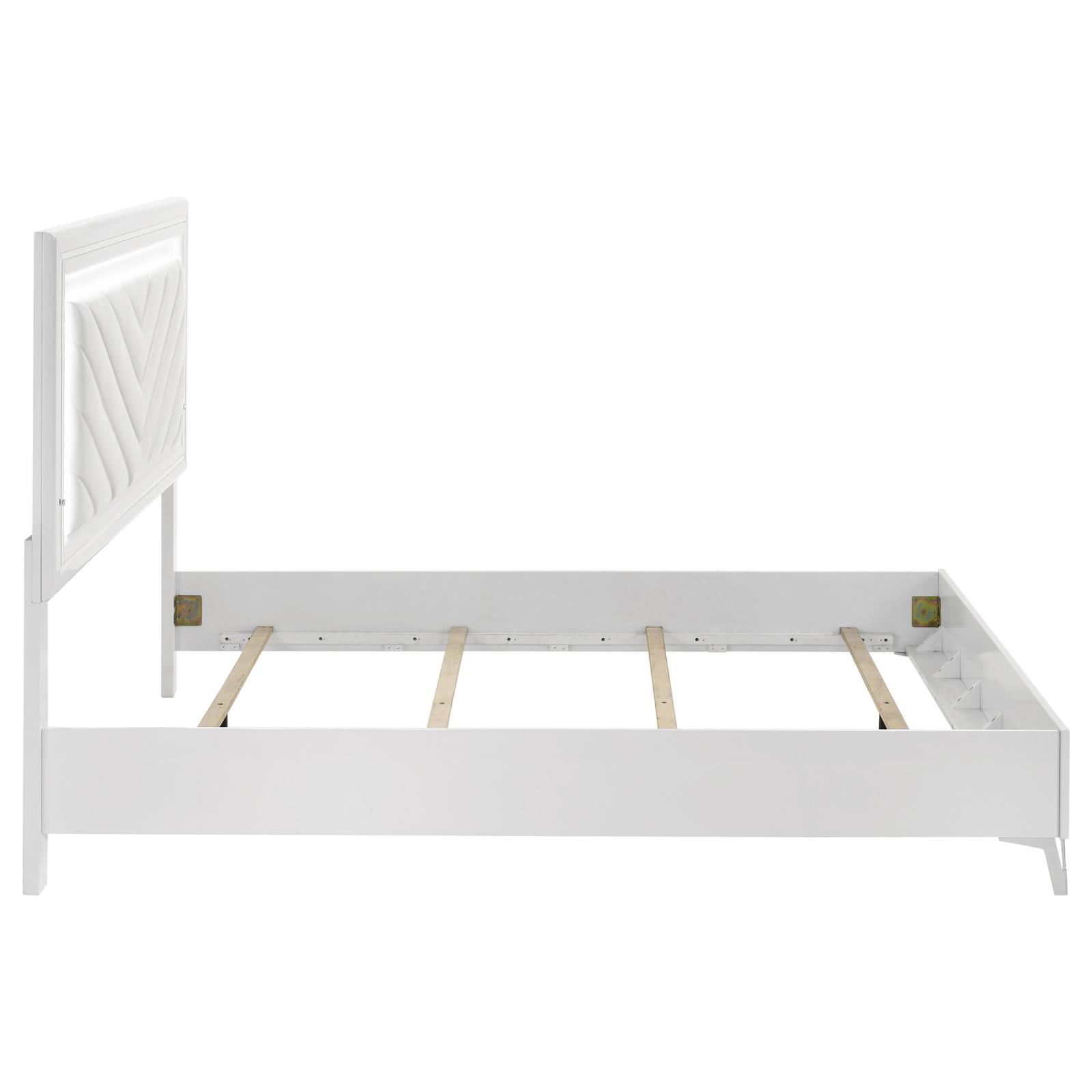 Cassia Queen LED Panel Bed White High Gloss - Image 6