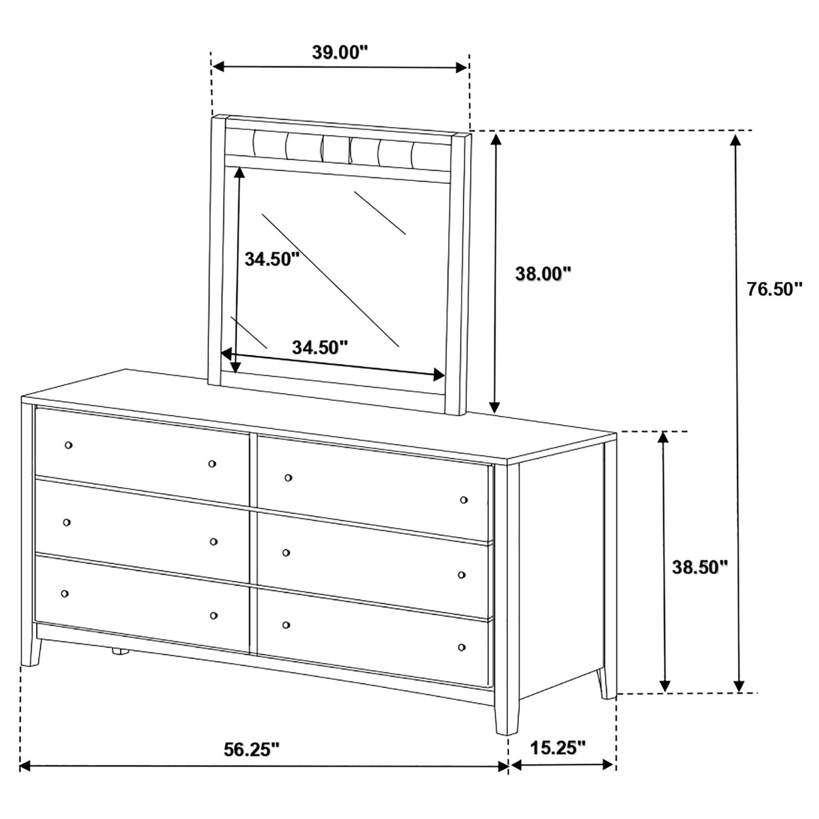 Carlton 6-drawer Dresser with Mirror Cappuccino - Image 12