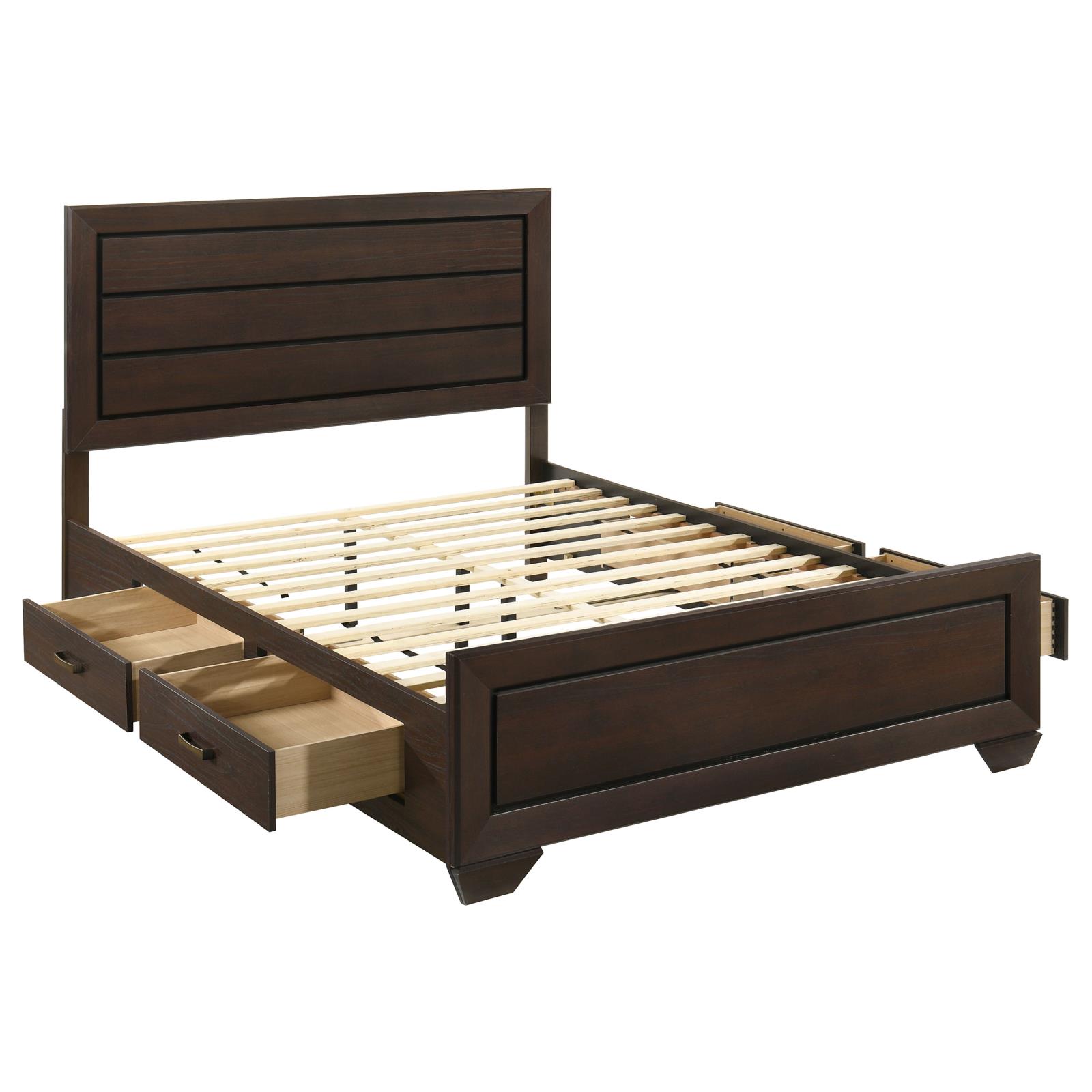 Kauffman Wood Queen Storage Panel Bed Dark Cocoa - Image 4