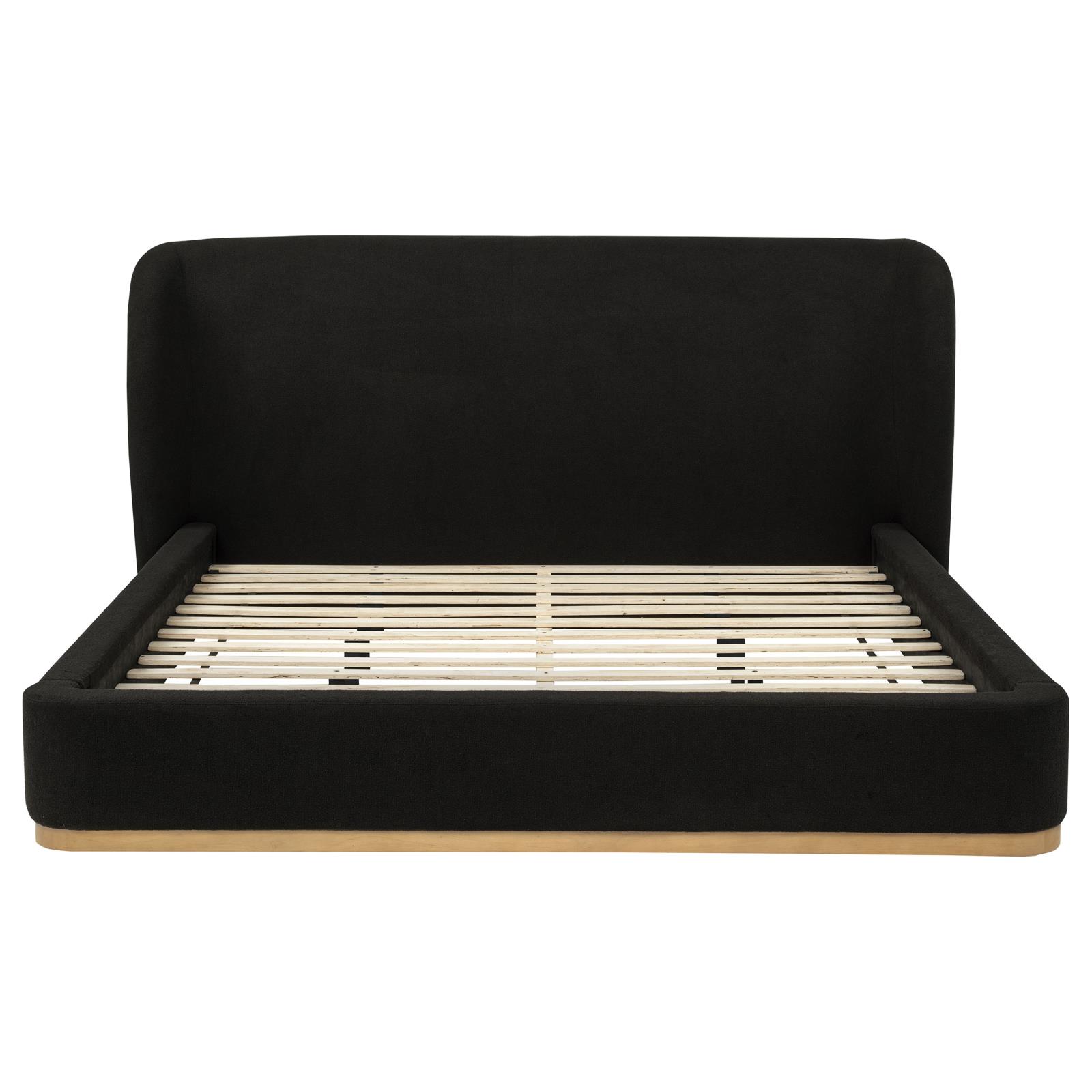 Blaire Upholstered Eastern King Wingback Platform Bed Black - Image 4