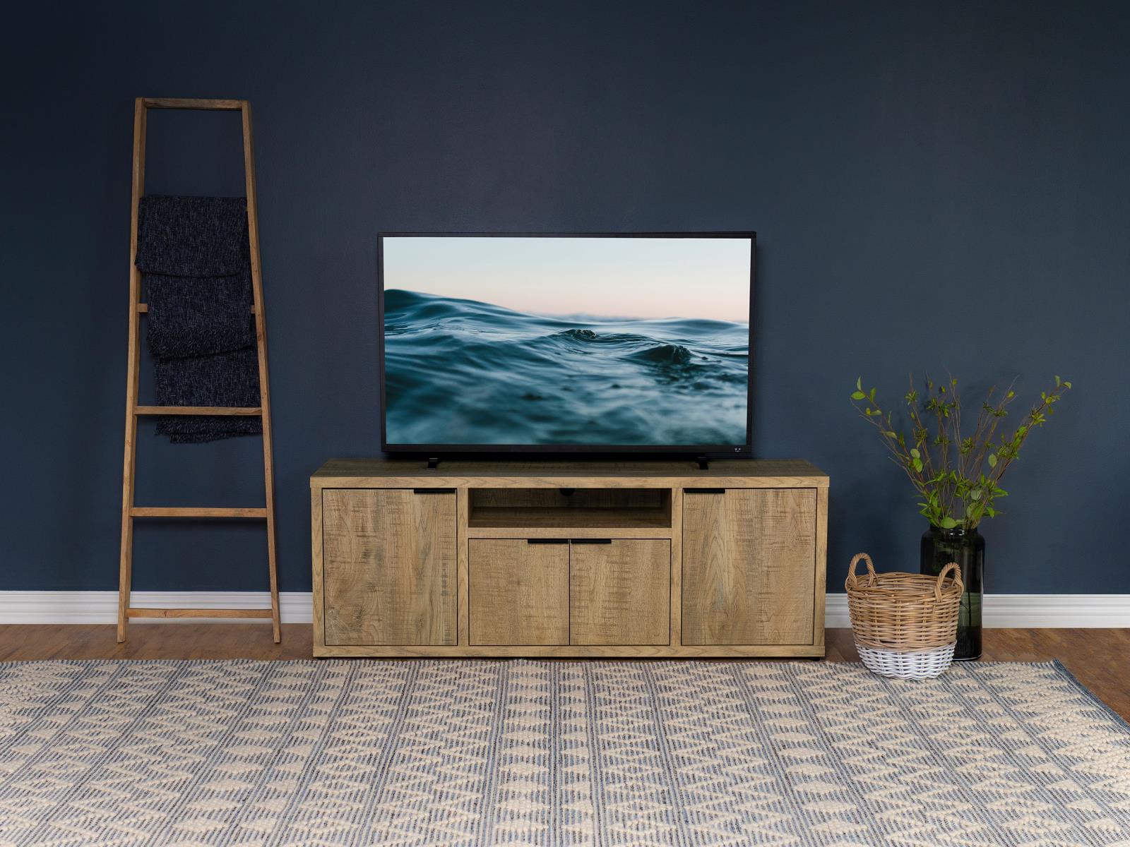 Tabby TV Stand for TVs up to 65 Inches with 4-Door Storage in Mango - Image 2