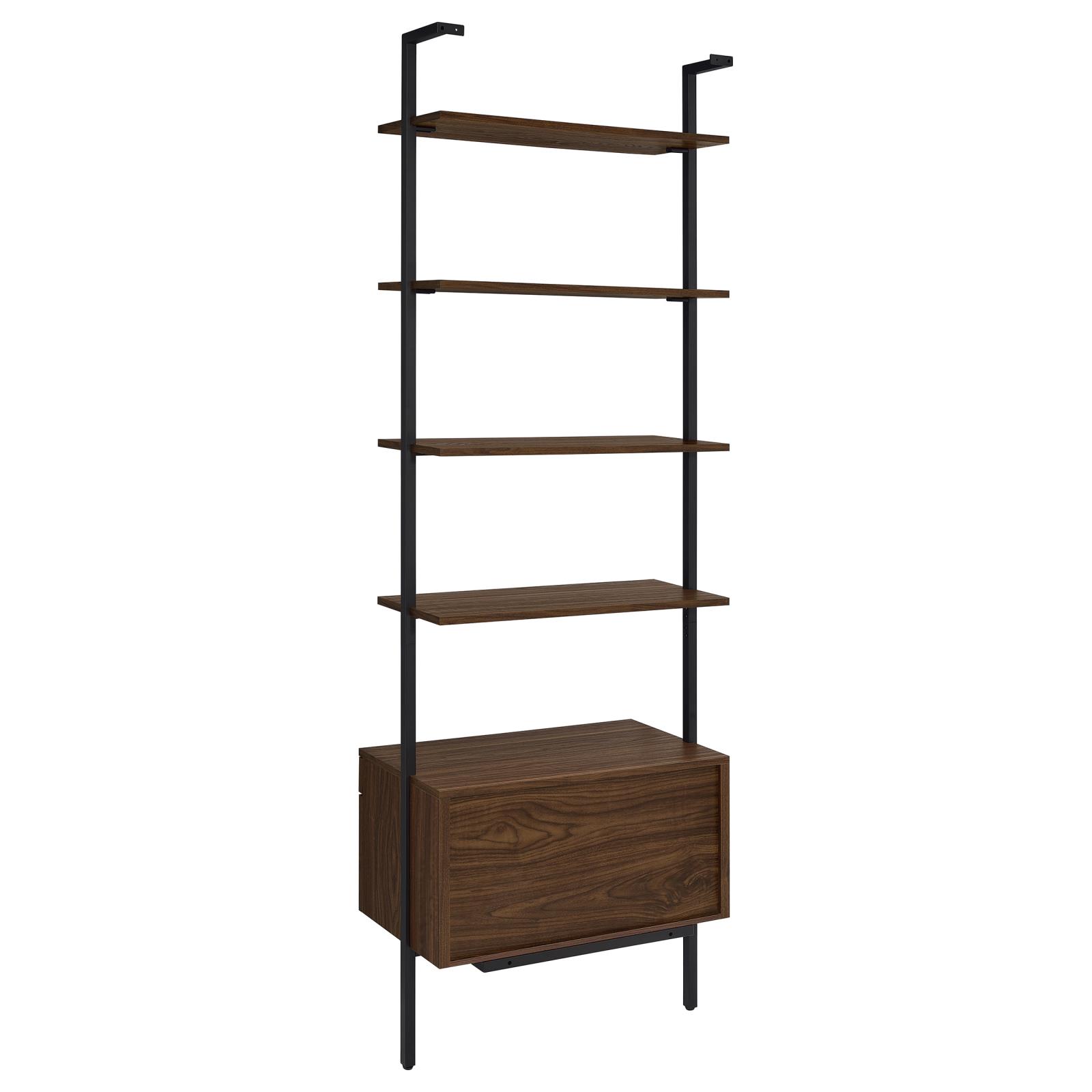 Owens 3-piece 96-inch Wall Mounted Bookshelf Set Walnut - Image 8