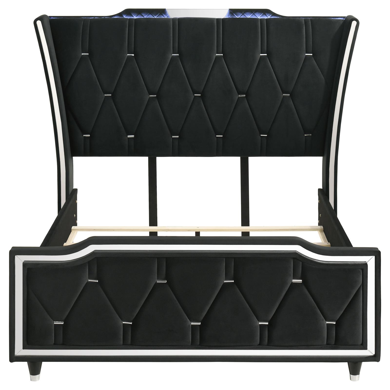 Lorient Queen LED Upholstered Wingback Bed - Image 18
