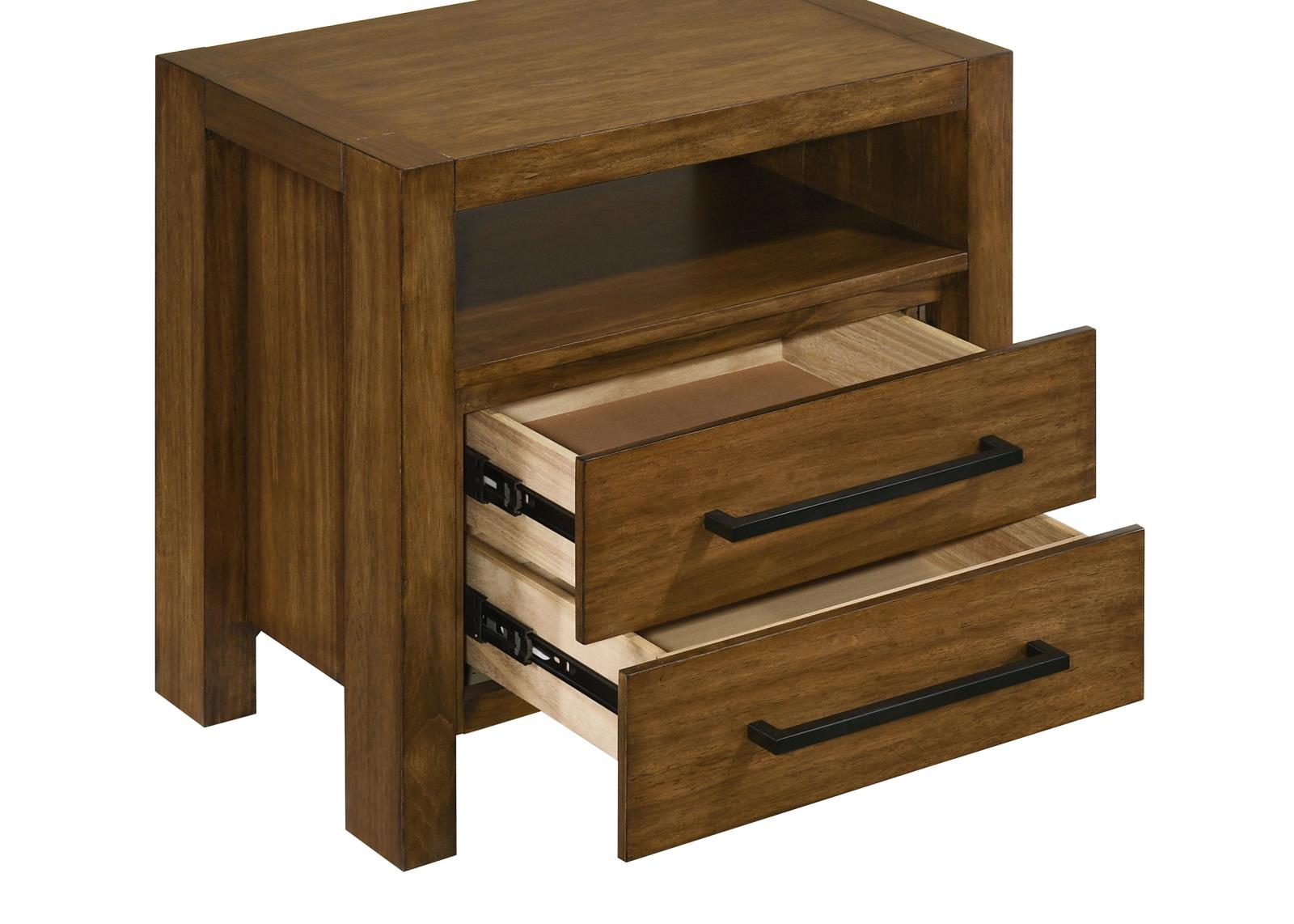 Adderley 2-drawer Nightstand Bedside Table Warm Brown - Image 10
