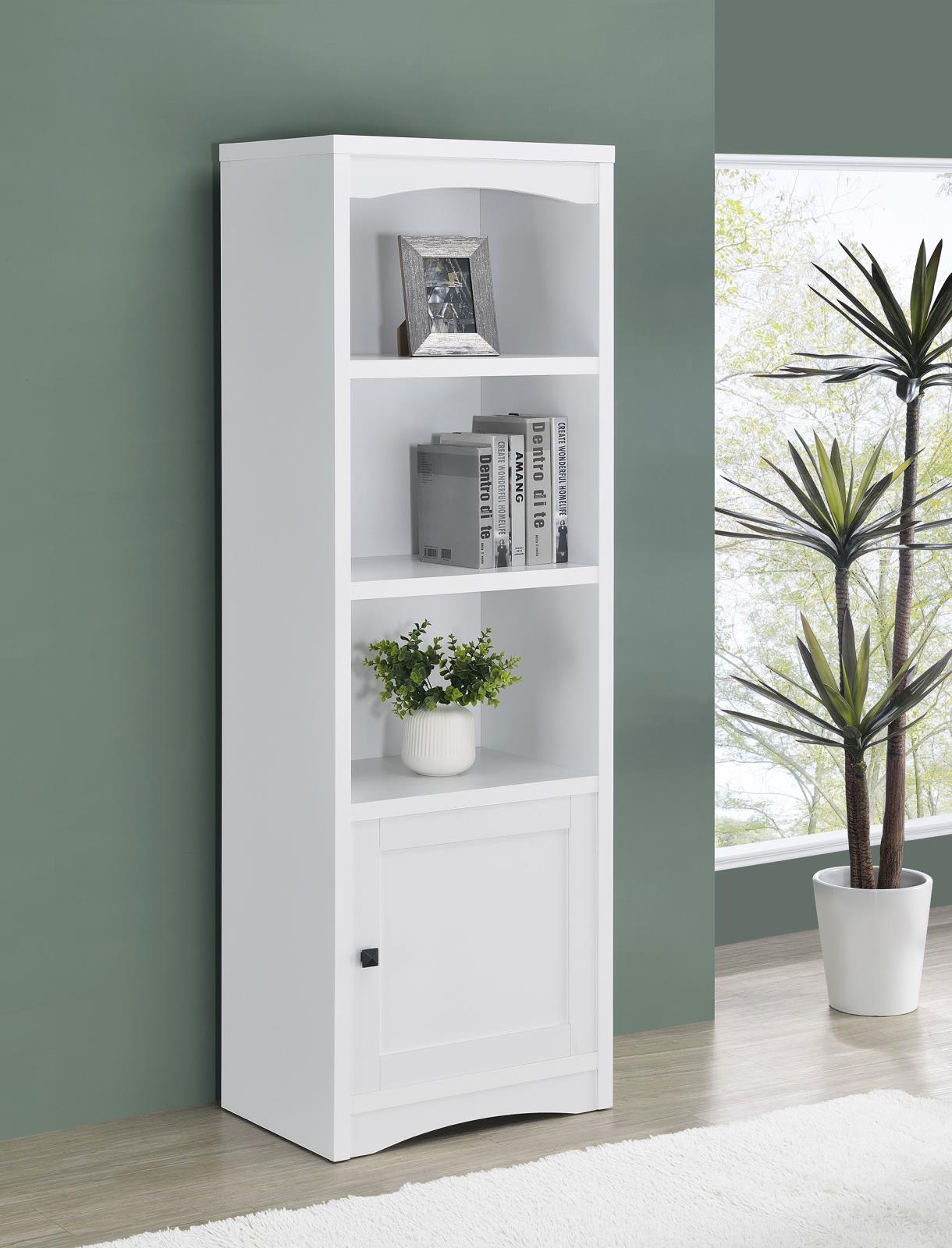 Laughlin 4-shelf Engineered Wood Media Tower White - Image 2