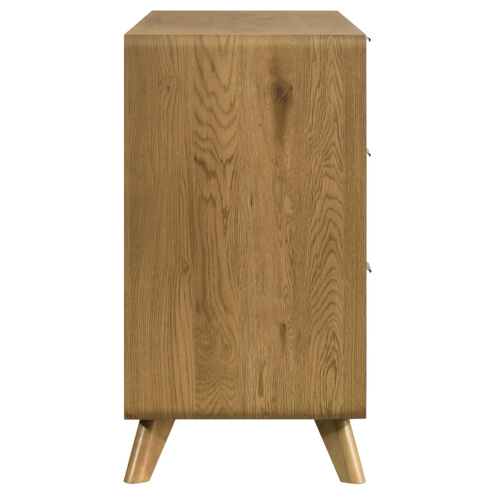 Bennett Mid-Century 6-Drawer Rubberwood Dresser Light Oak - Image 9