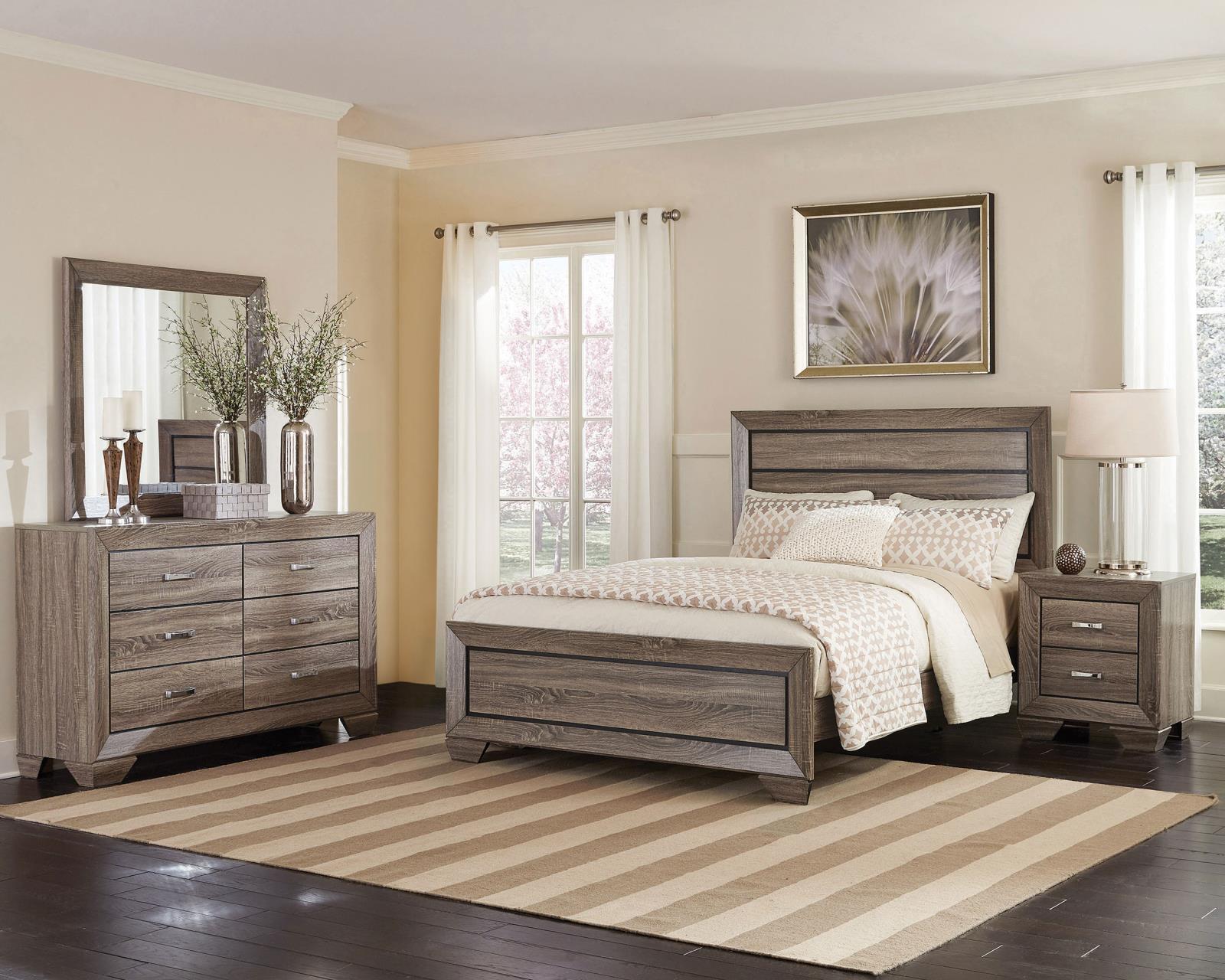 Kauffman Wood Eastern King Panel Bed Washed Taupe - Image 10