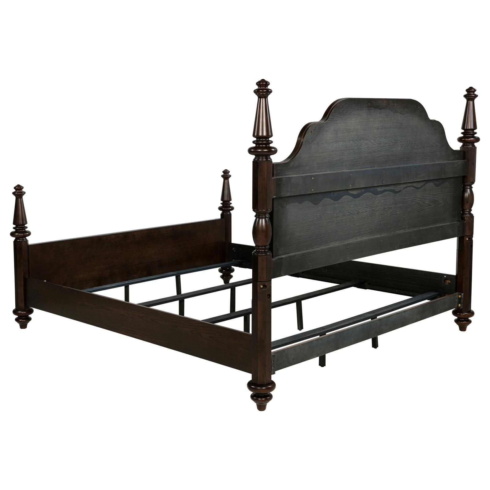 Andover 63-inch Four Poster Eastern King Bed Dark Oak - Image 5