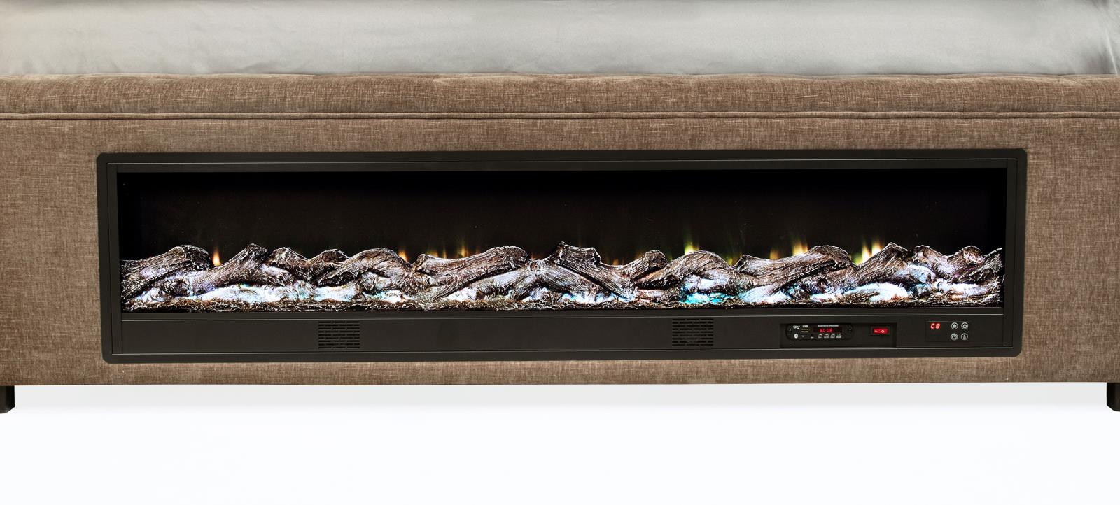 Senna Upholstered Queen Audio Flame Visualizer Bed Brown - Image 8