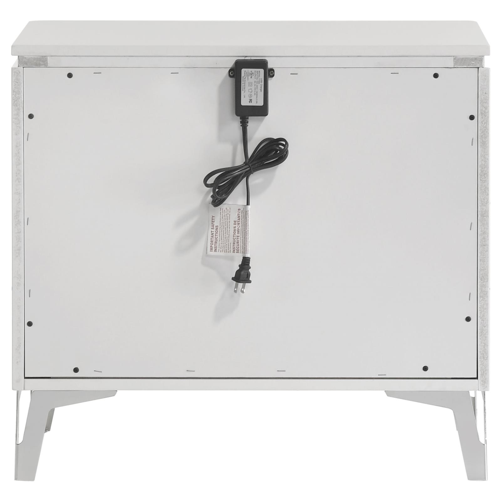 Cassia 2-drawer Nightstand Bedside Table White High Gloss - Image 5