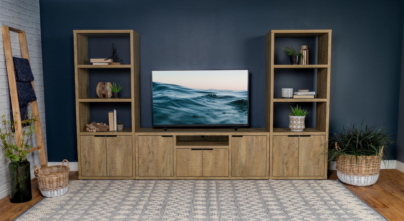 Tabby TV Stand for TVs up to 65 Inches with 4-Door Storage in Mango - Image 13