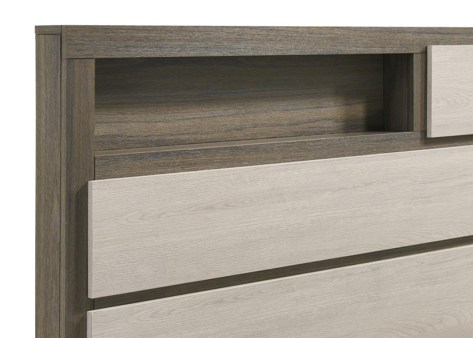 Fenwick Eastern King Bed Bookcase Headboard Grey Oak - Image 7