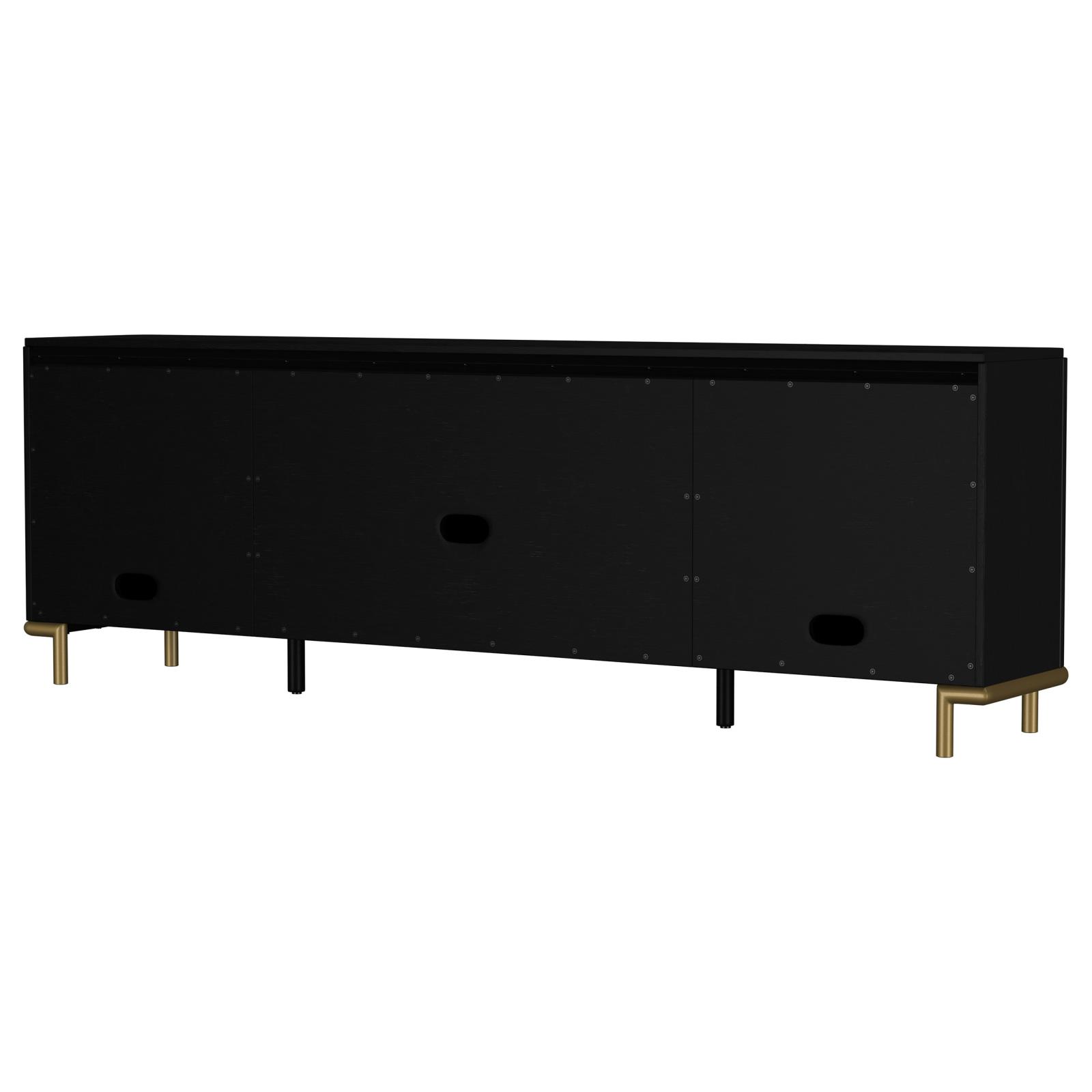 Arini Rattan Cane 2-door TV Stand Media Console Black - Image 9