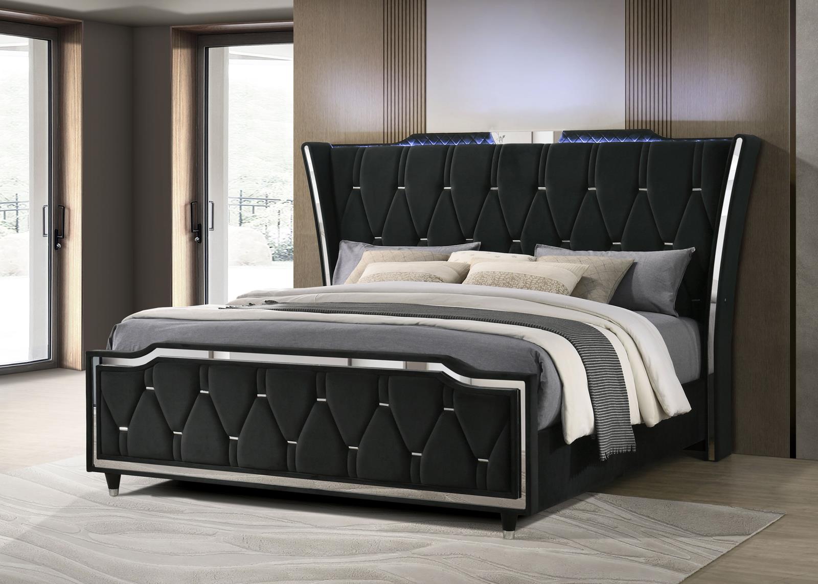 Lorient Eastern King LED Upholstered Bed - Image 15
