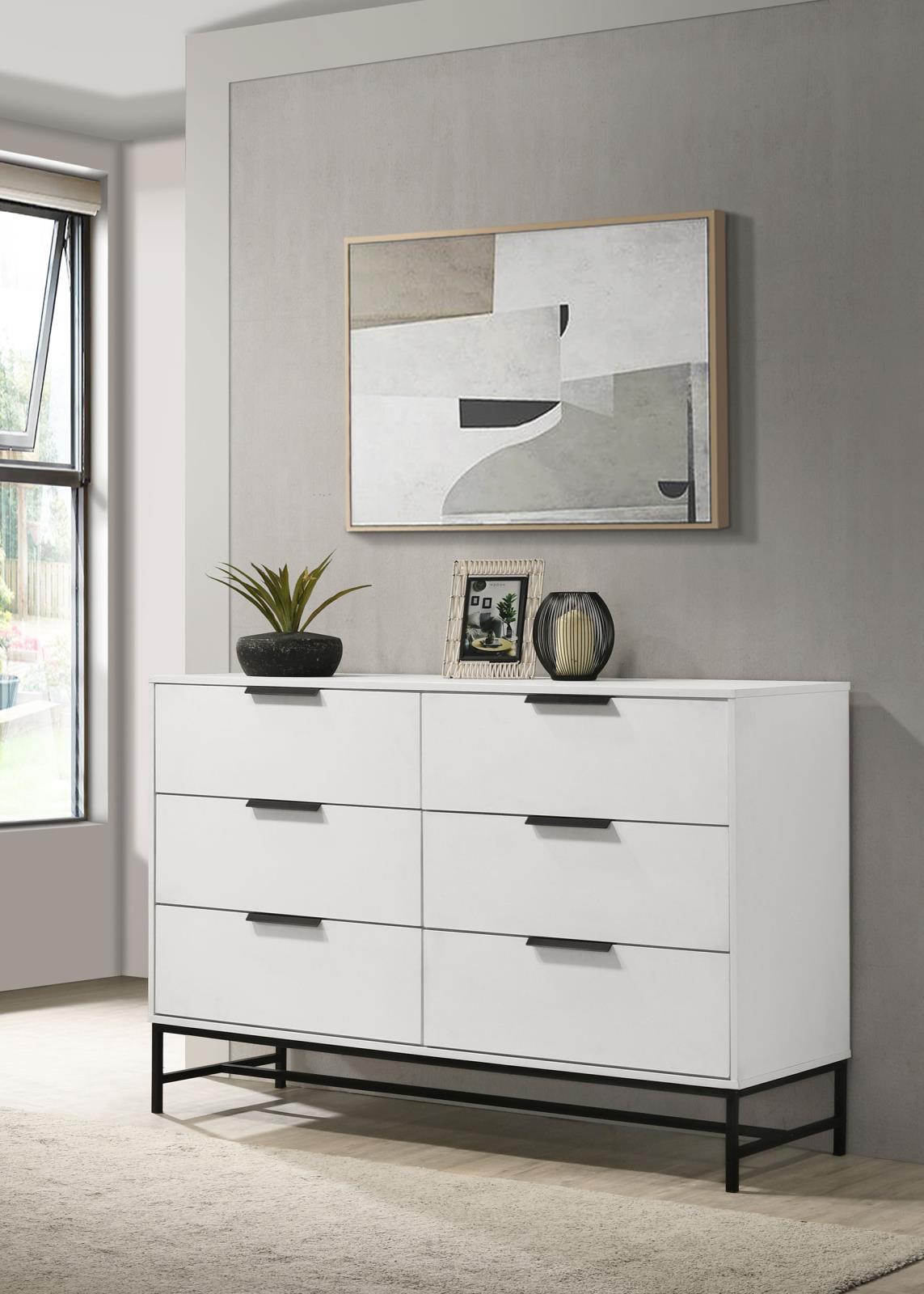 Sonora 6-drawer Bedroom Dresser White - Image 2