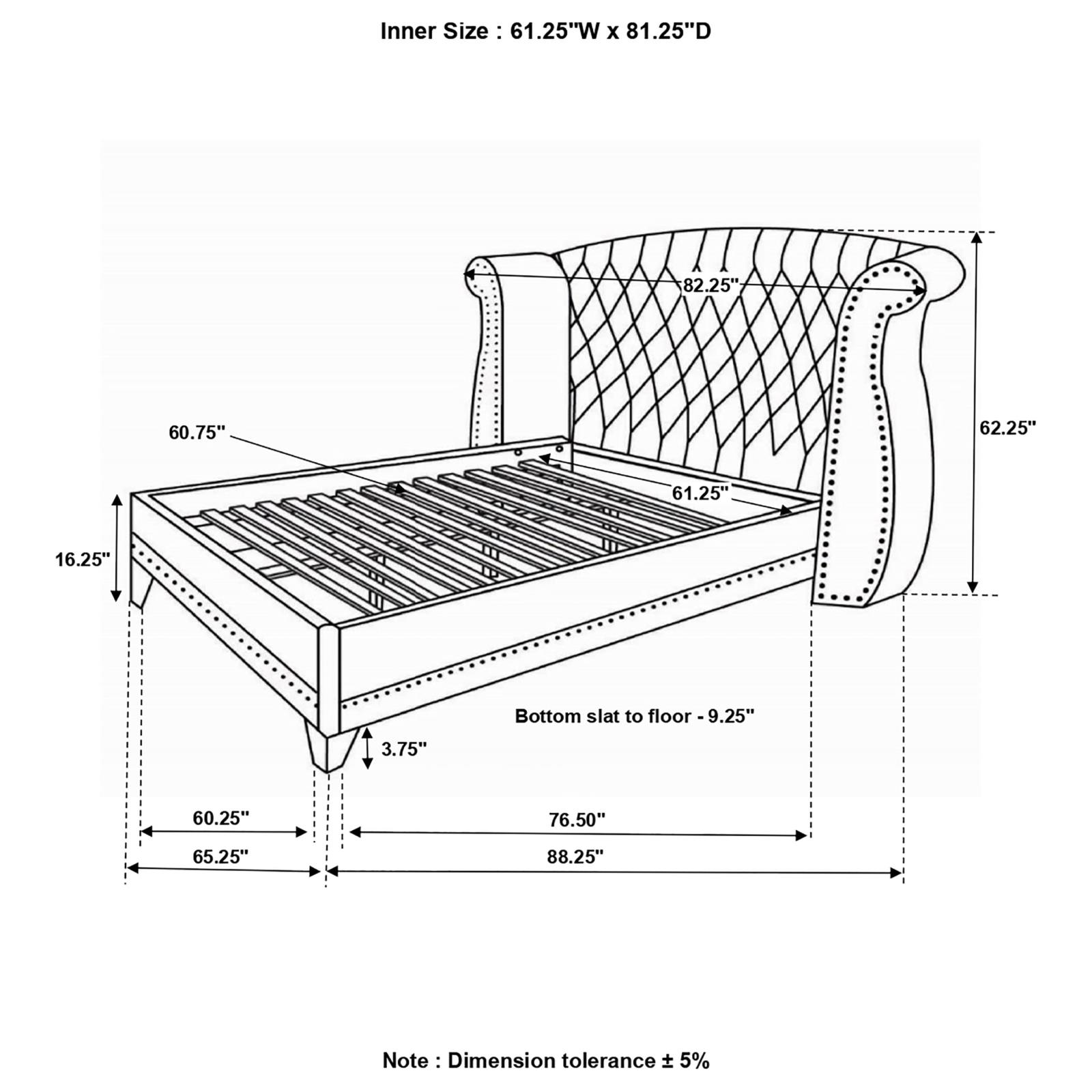 Barzini Upholstered Queen Wingback Bed - Image 4