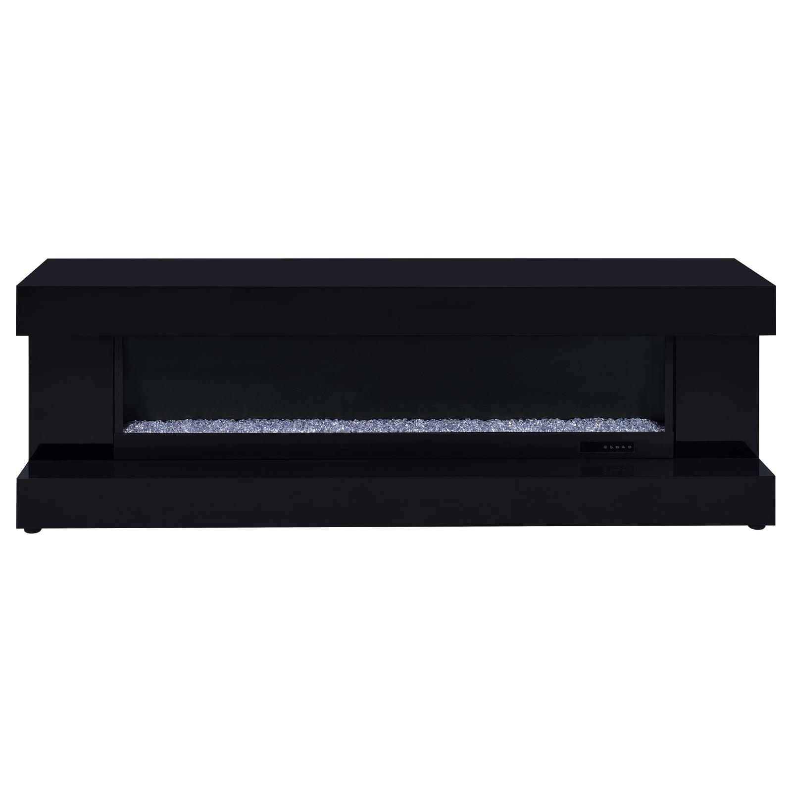 Mallory TV Stand Fireplace Console Bluetooth Speaker Black High Gloss - Image 3
