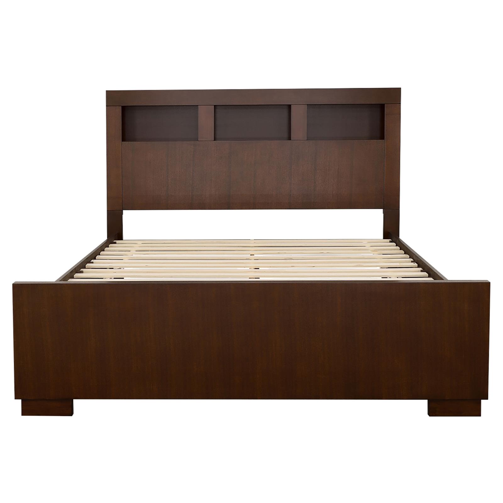 Jessica Eastern King LED Storage Bookcase Bed Cappuccino - Image 3