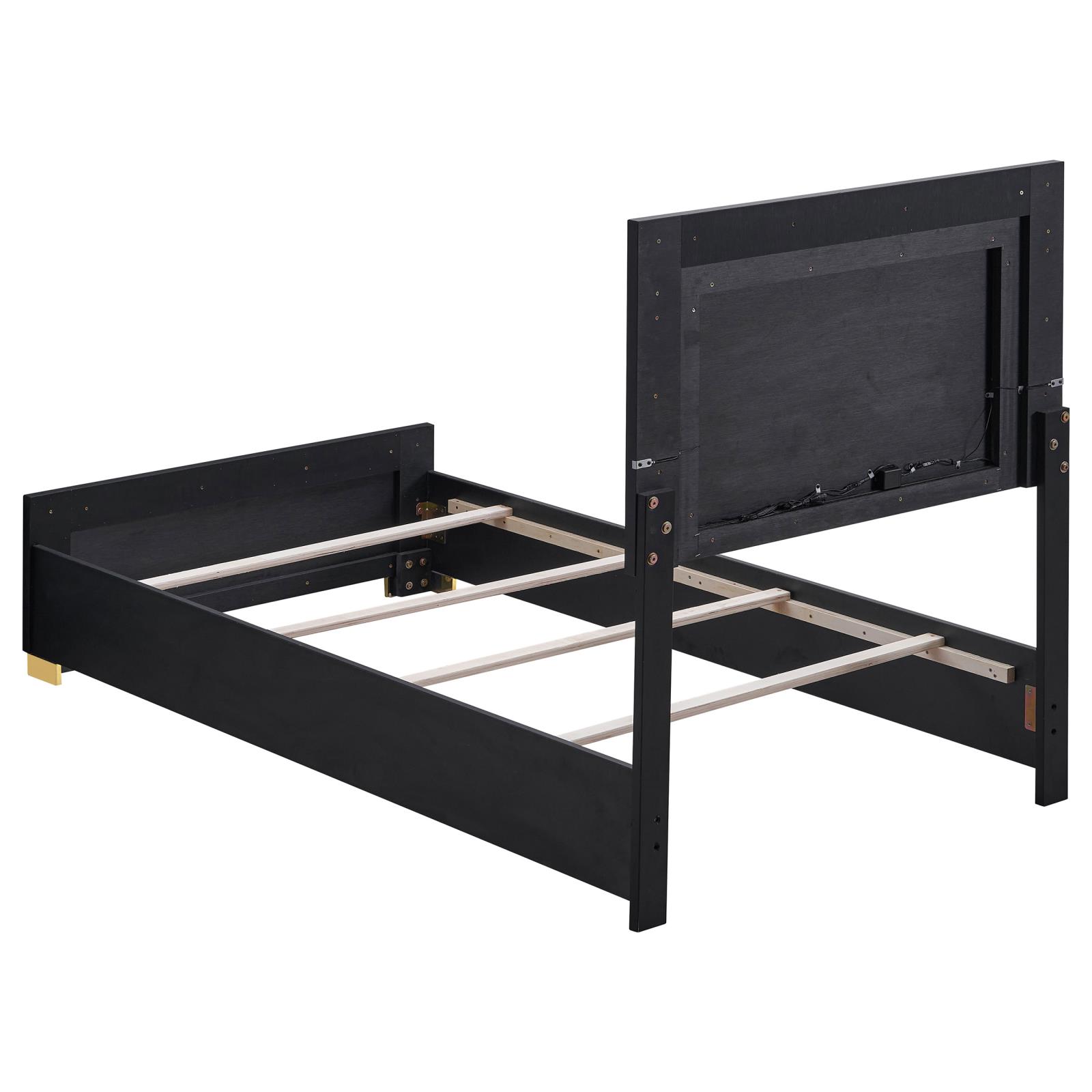 Marceline Wood Twin LED Panel Bed - Image 4