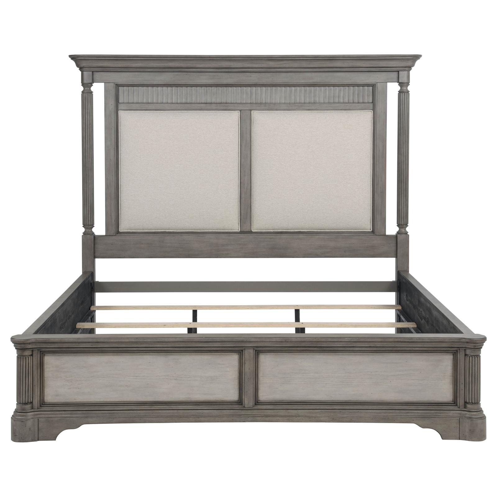 Cresswell Queen Upholstered Panel Bed Weathered Taupe - Image 4