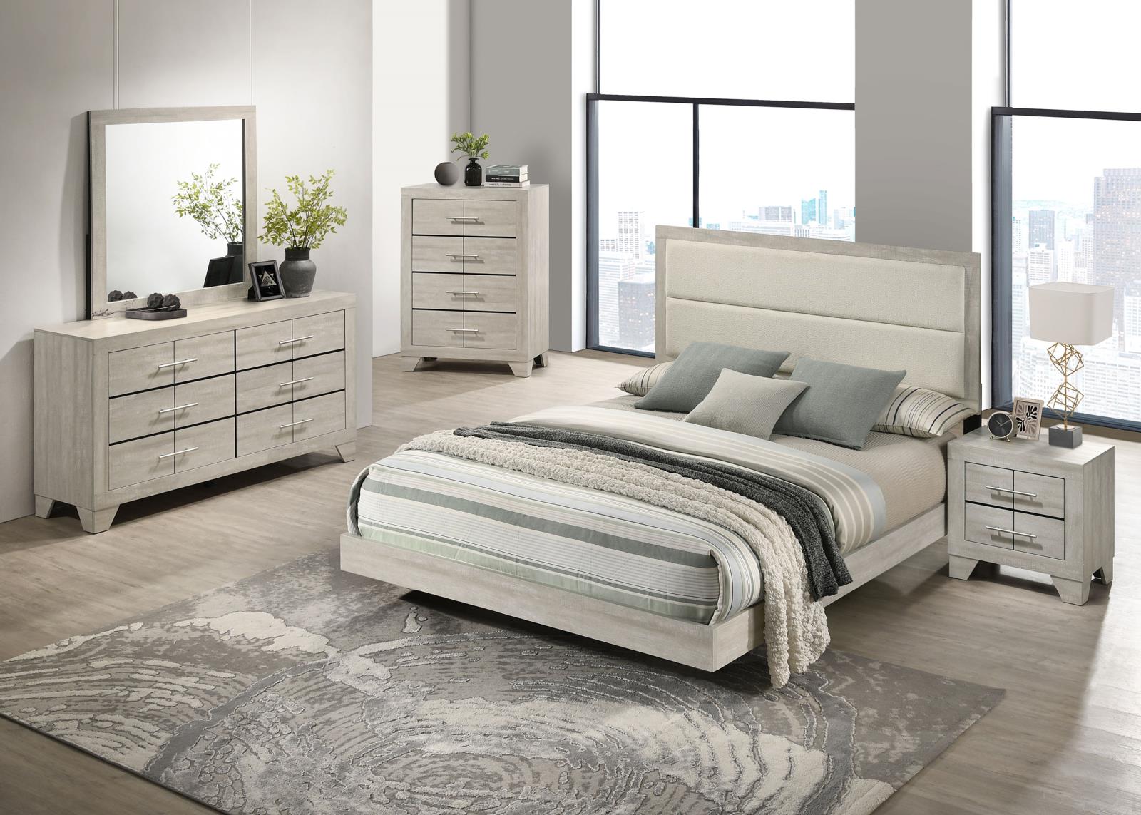 Trenton 54-inch Wood Queen Panel Bed Rustic Cream - Image 10
