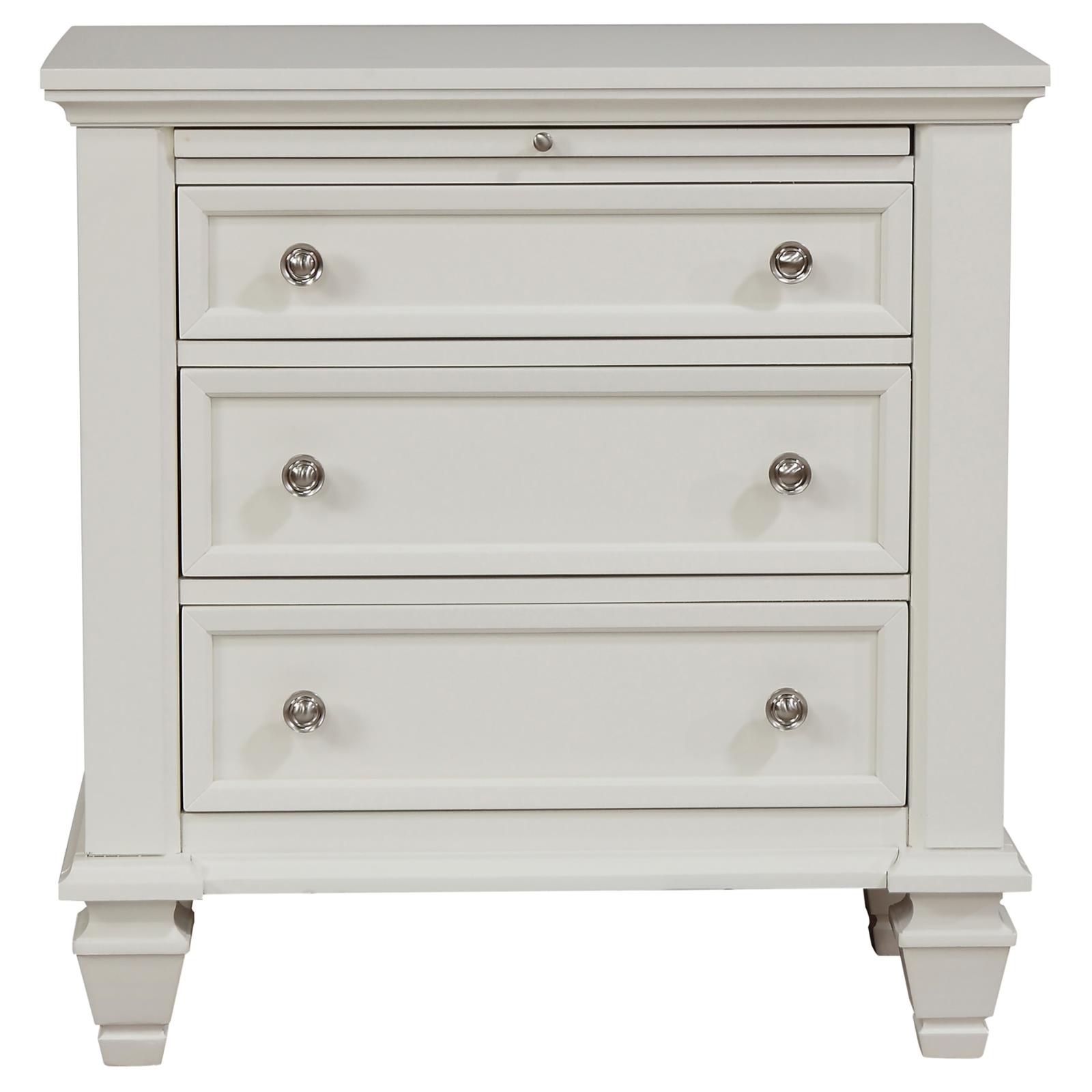 Sandy Beach 3-drawer Nightstand Cream White - Image 3