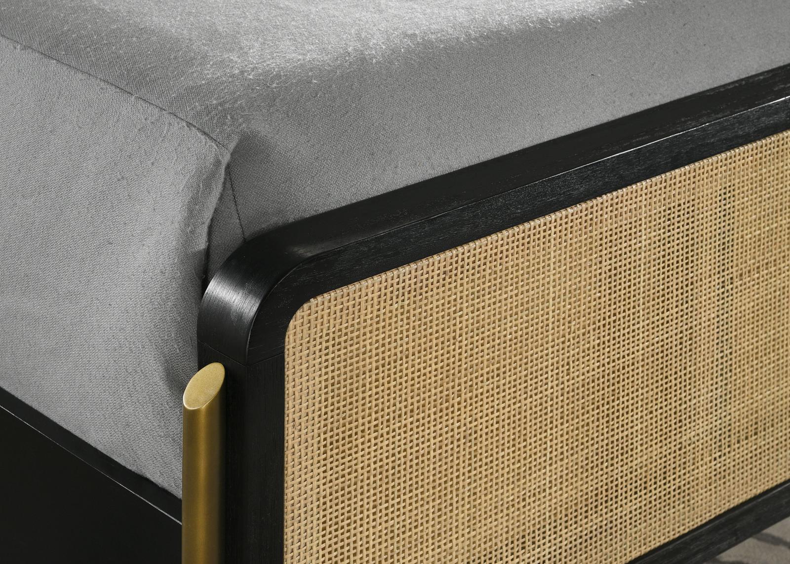 Arini Rattan Eastern King Panel Bed Black and Natural - Image 6