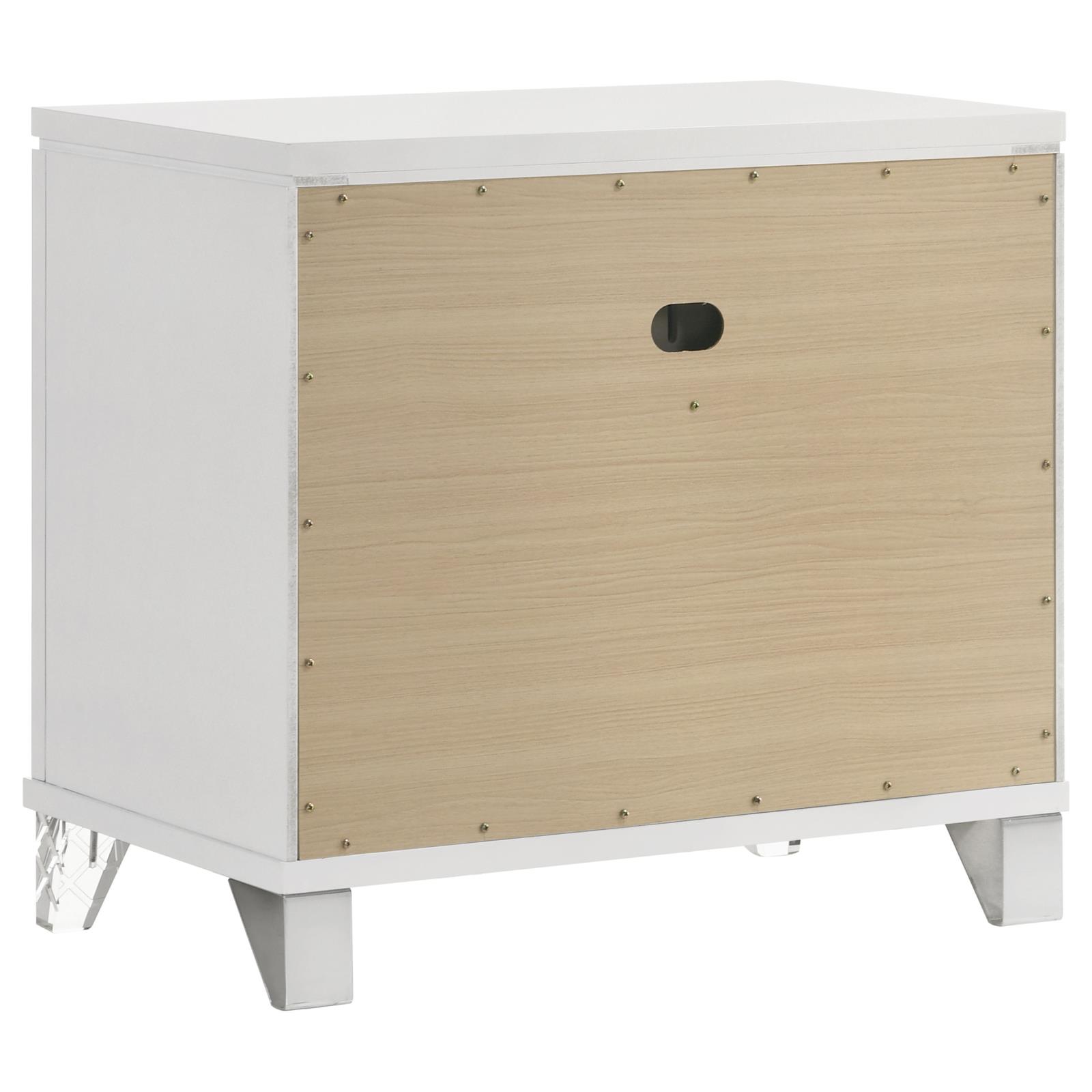 Marmore 2-drawer Nightstand Bedside Table White - Image 6