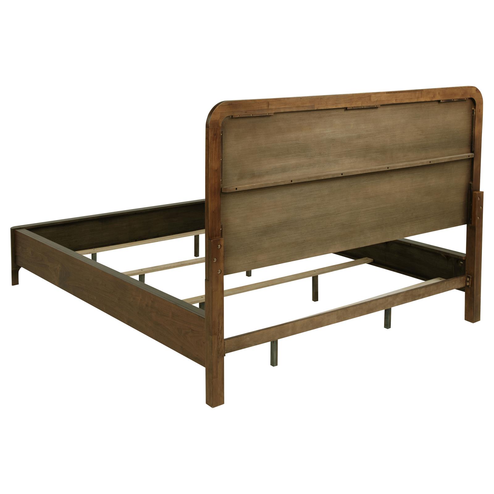 Maderia 57-inch Upholstered California King Panel Bed Walnut - Image 5