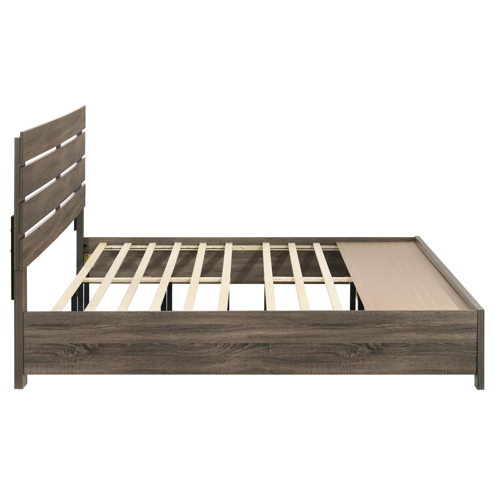 Brantford Wood Eastern King Storage Panel Bed Barrel Oak - Image 7