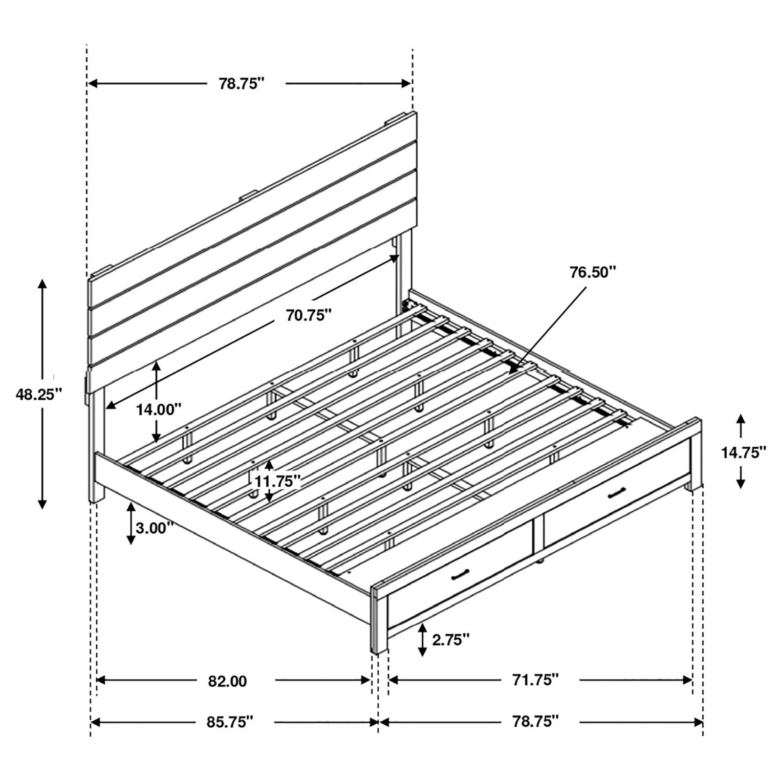 Brantford Wood Eastern King Storage Panel Bed Barrel Oak - Image 10