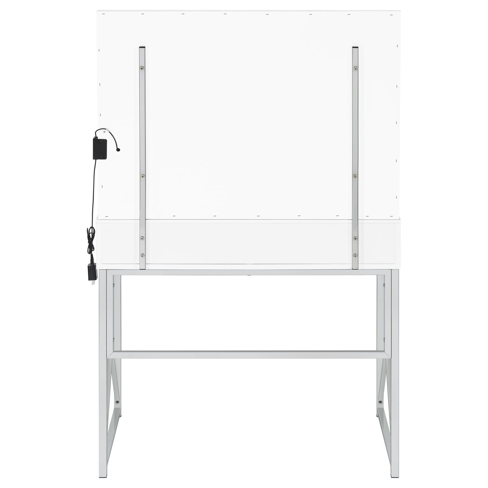 Eliza Vanity Set with Lighting & Stool White and Chrome - Image 8