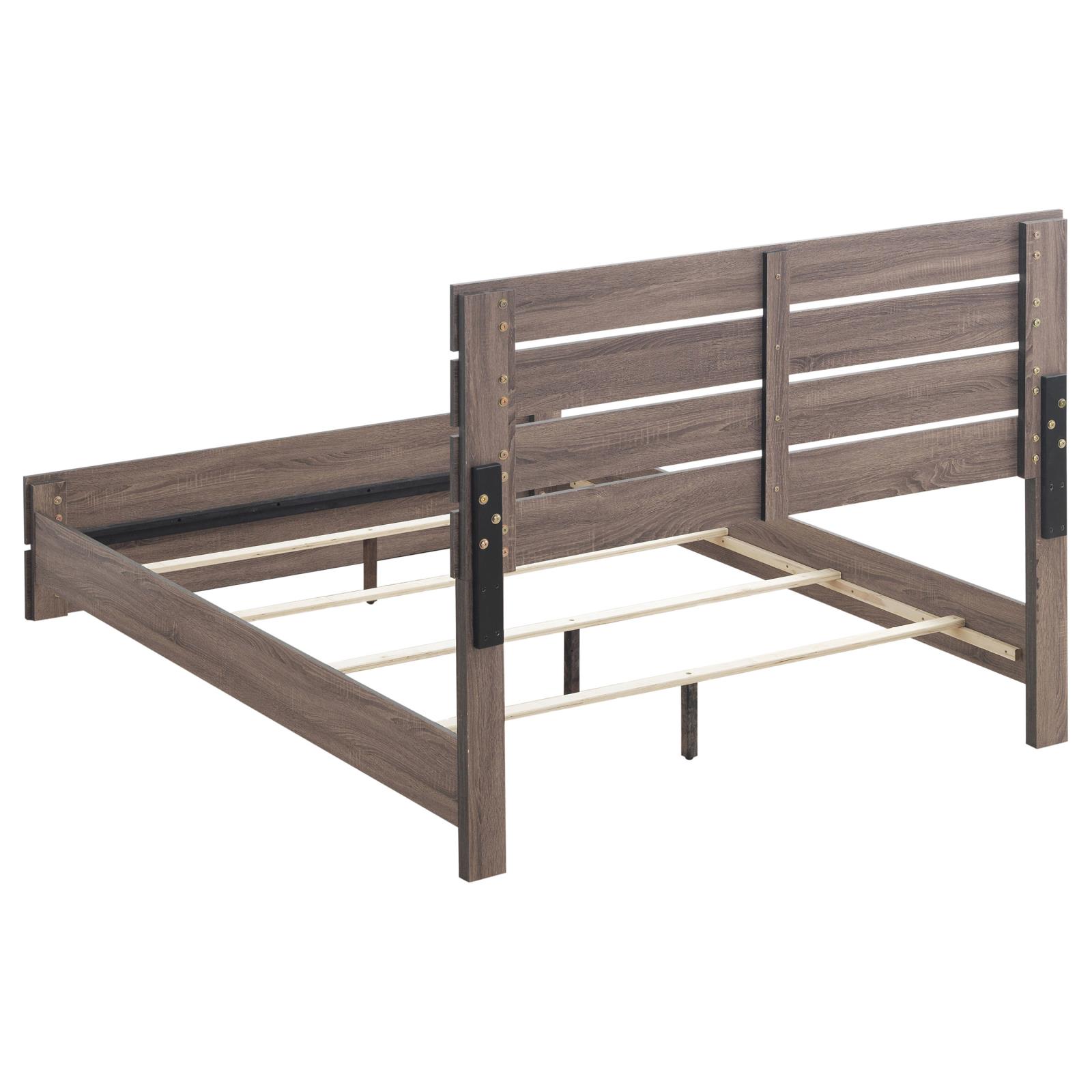 Brantford Wood Eastern King Panel Bed Barrel Oak - Image 4