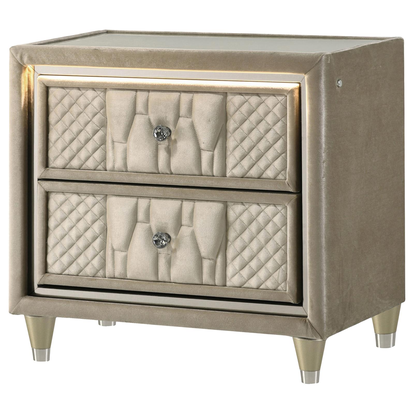 Lorient 2-drawer LED Nightstand with USB - Image 4