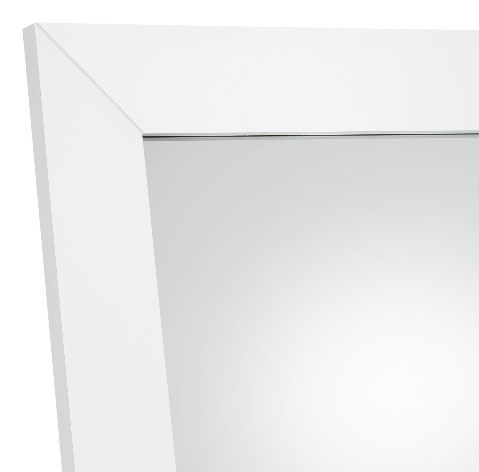 Cadence Tempered Glass Full Length Mirror White High Gloss - Image 5