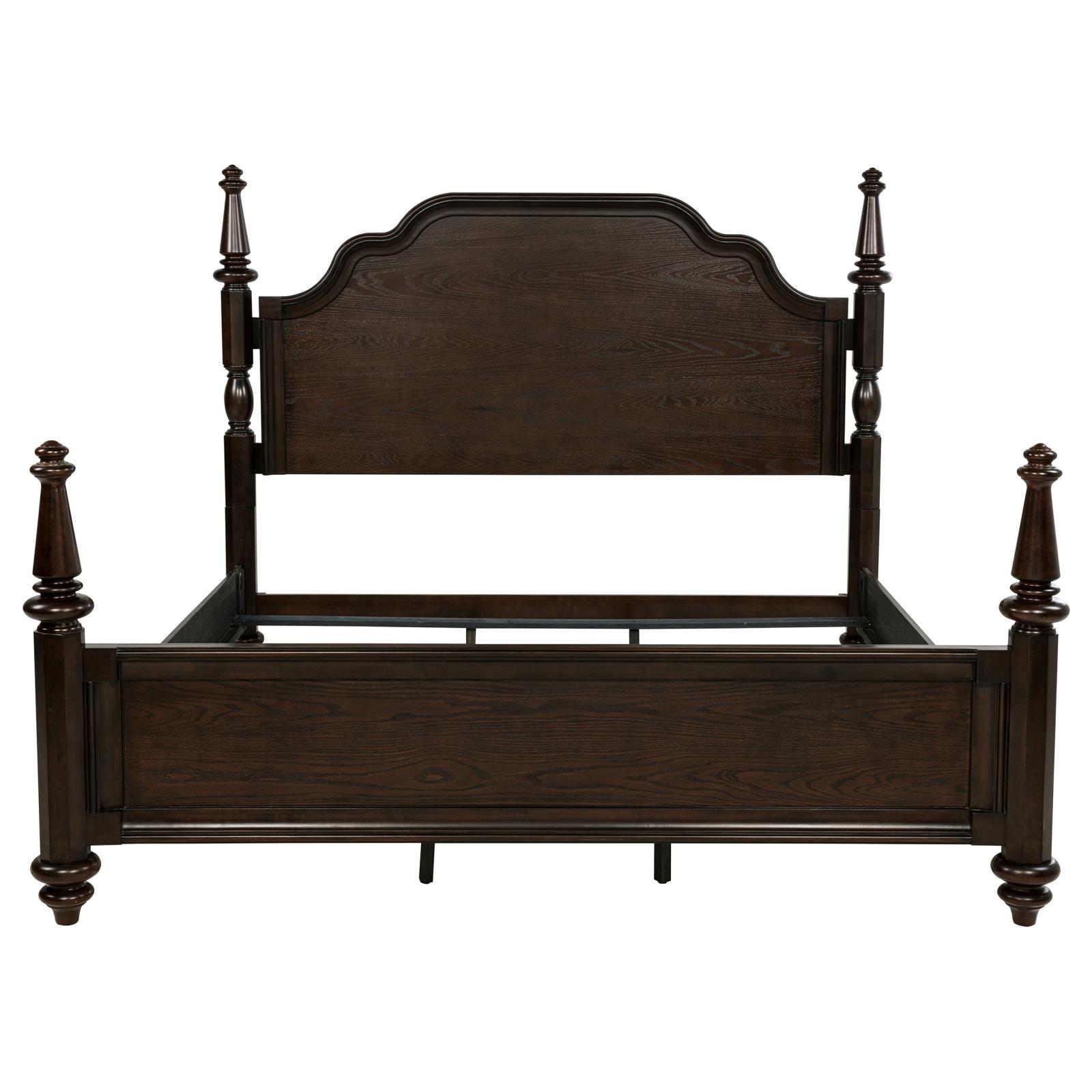 Andover 63-inch Four Poster Eastern King Bed Dark Oak - Image 4
